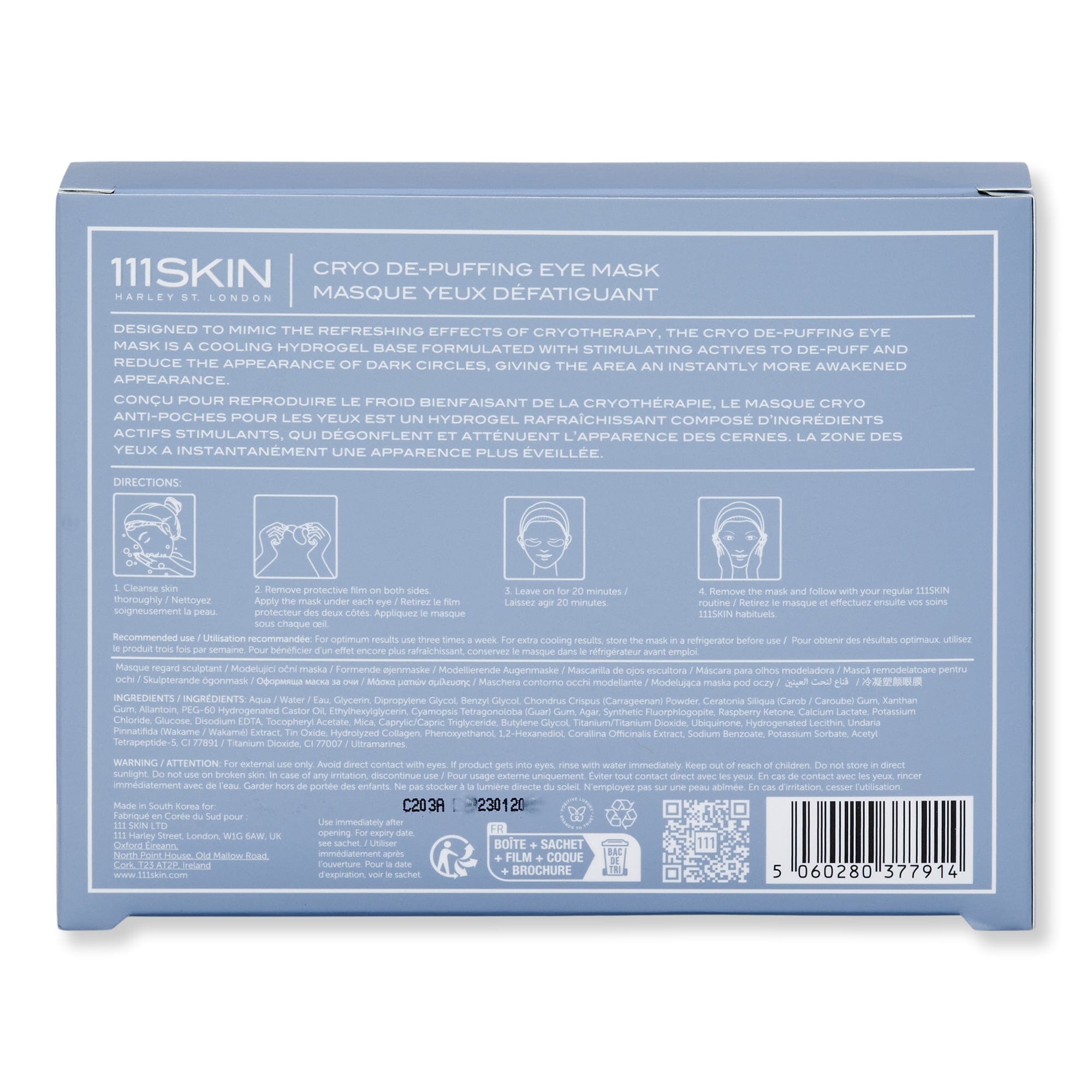 111SKIN 111SKIN Cryo De-Puffing Eye Mask Fragrance Free Face Masks 