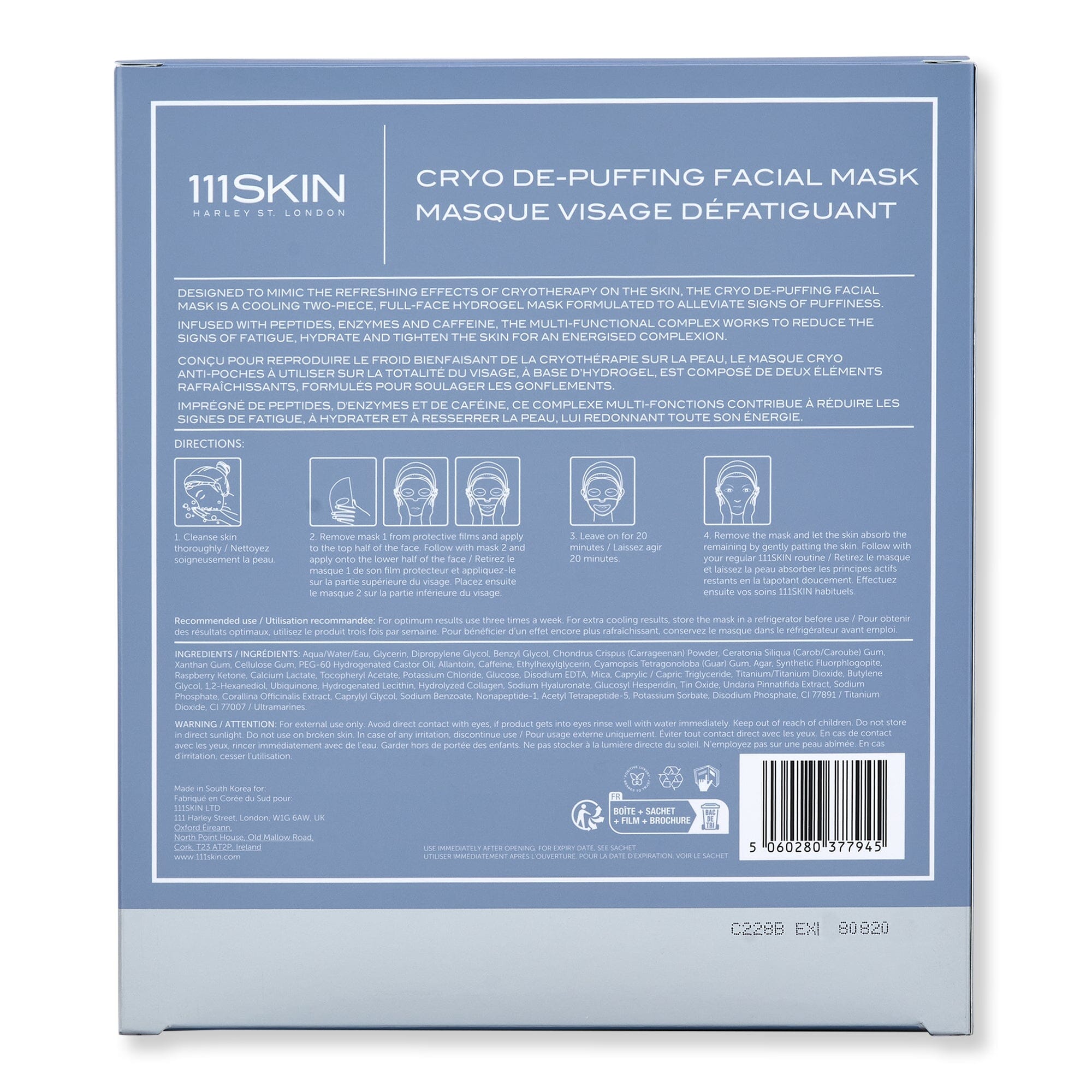 111SKIN 111SKIN Cryo De-Puffing Facial Mask Face Masks 
