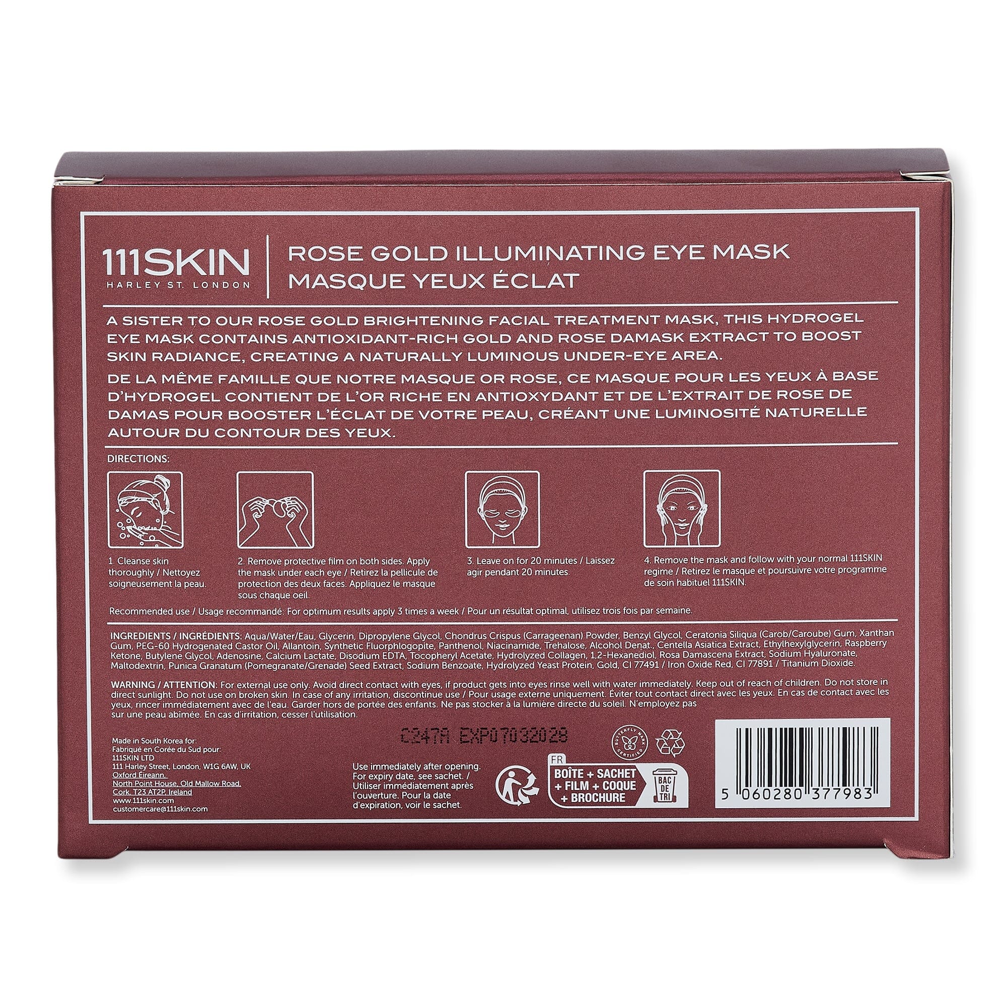 111SKIN 111SKIN Rose Gold Illuminating Eye Mask Face Masks 