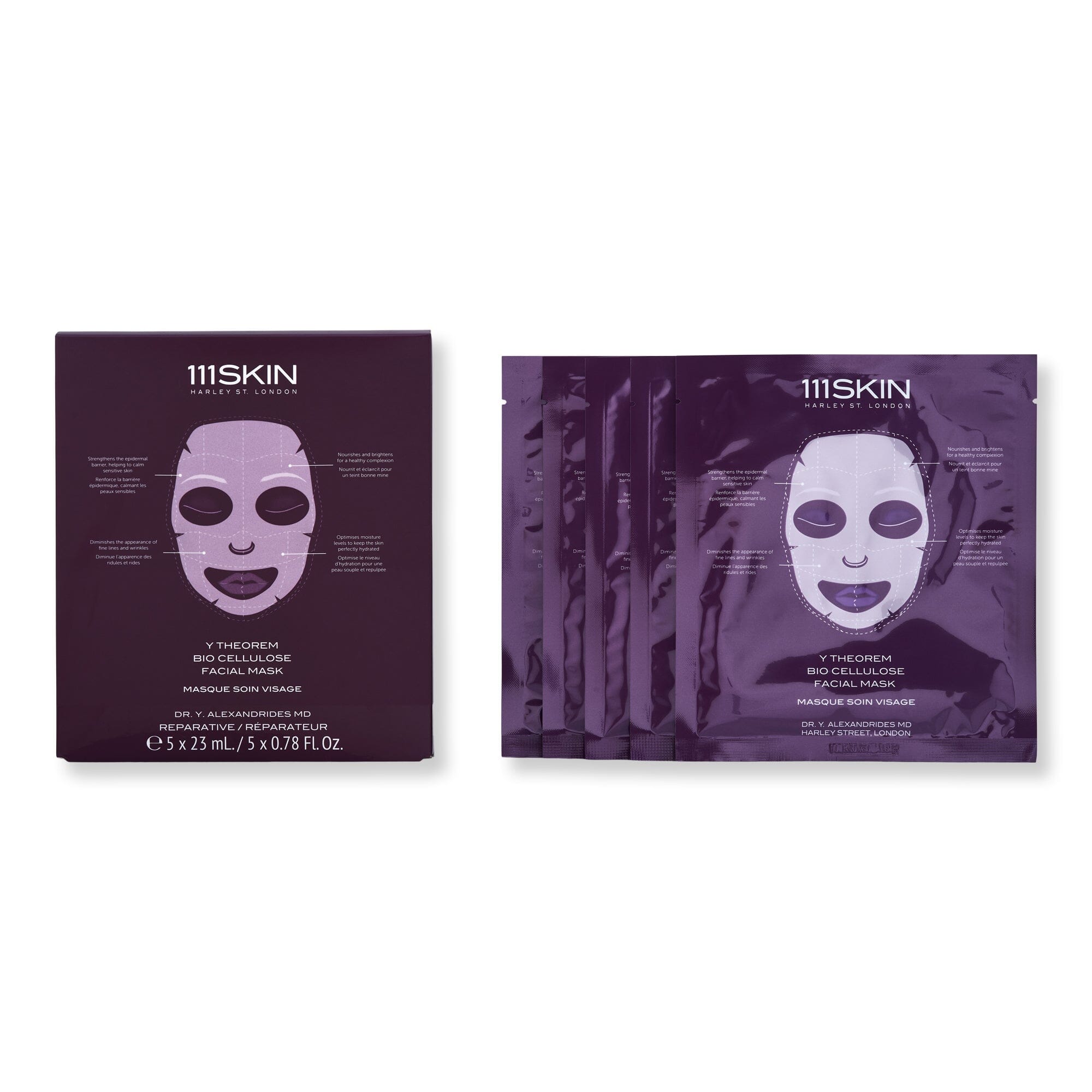 111SKIN 111SKIN Y Theorem Bio Cellulose Facial Mask Face Masks 23 ml 5 Ct 