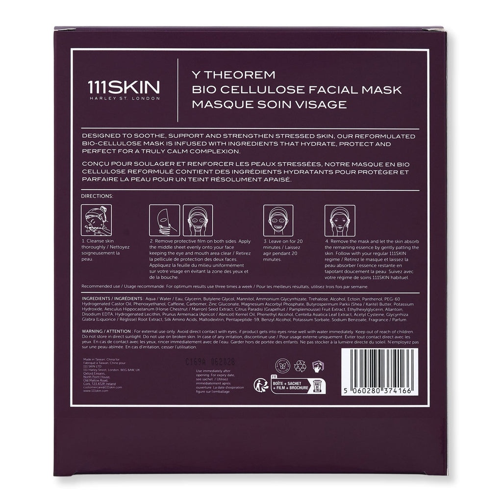 111SKIN 111SKIN Y Theorem Bio Cellulose Facial Mask Face Masks 