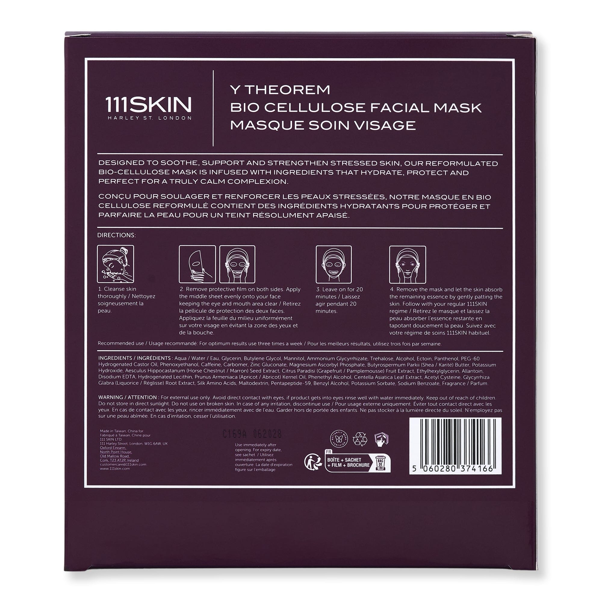 111SKIN 111SKIN Y Theorem Bio Cellulose Facial Mask Face Masks 