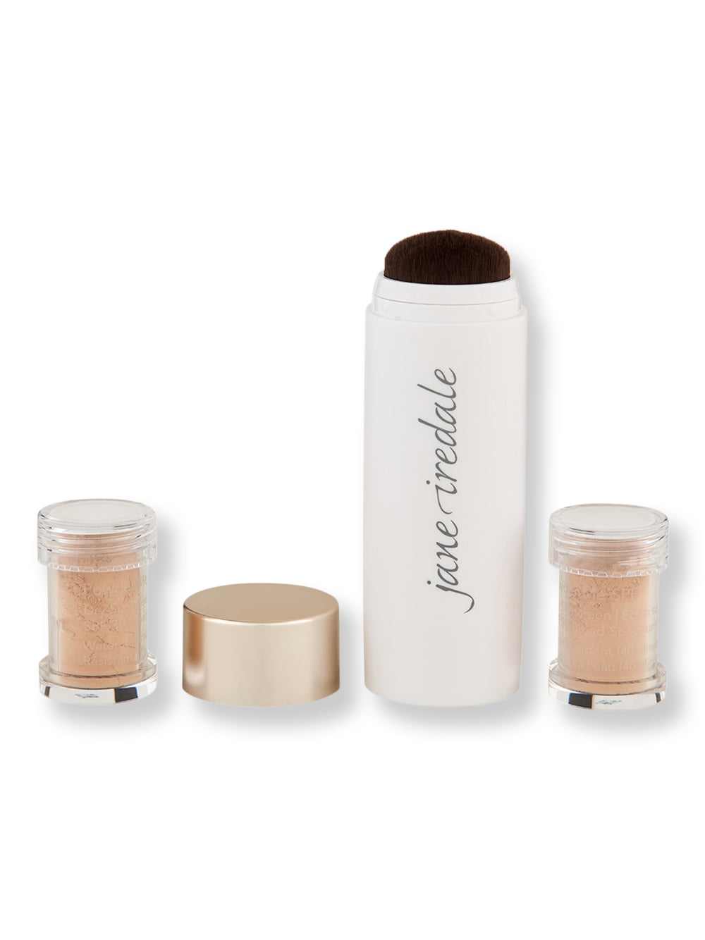 Jane Iredale Powder-Me SPF 30 Dry Sunscreen Refillable Brush + 2 Refills Tanned