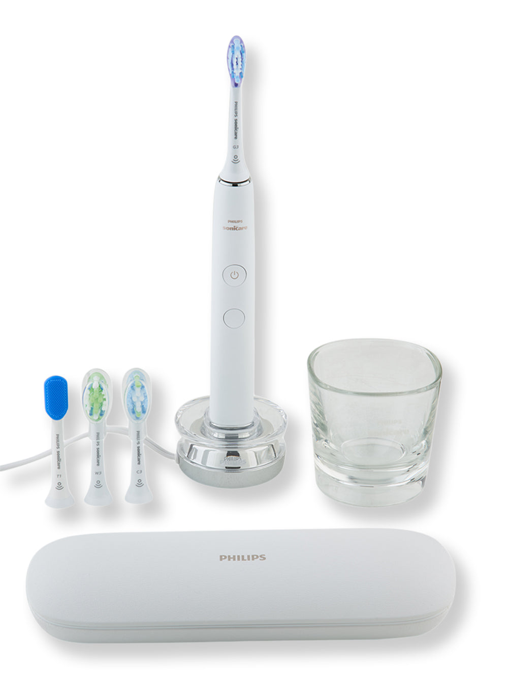 Philips Sonicare DiamondClean Smart Electric Rechargeable Toothbrush for Complete Oral Care with Charging Travel Case 5 Modes Series 9500 White HX9924/01