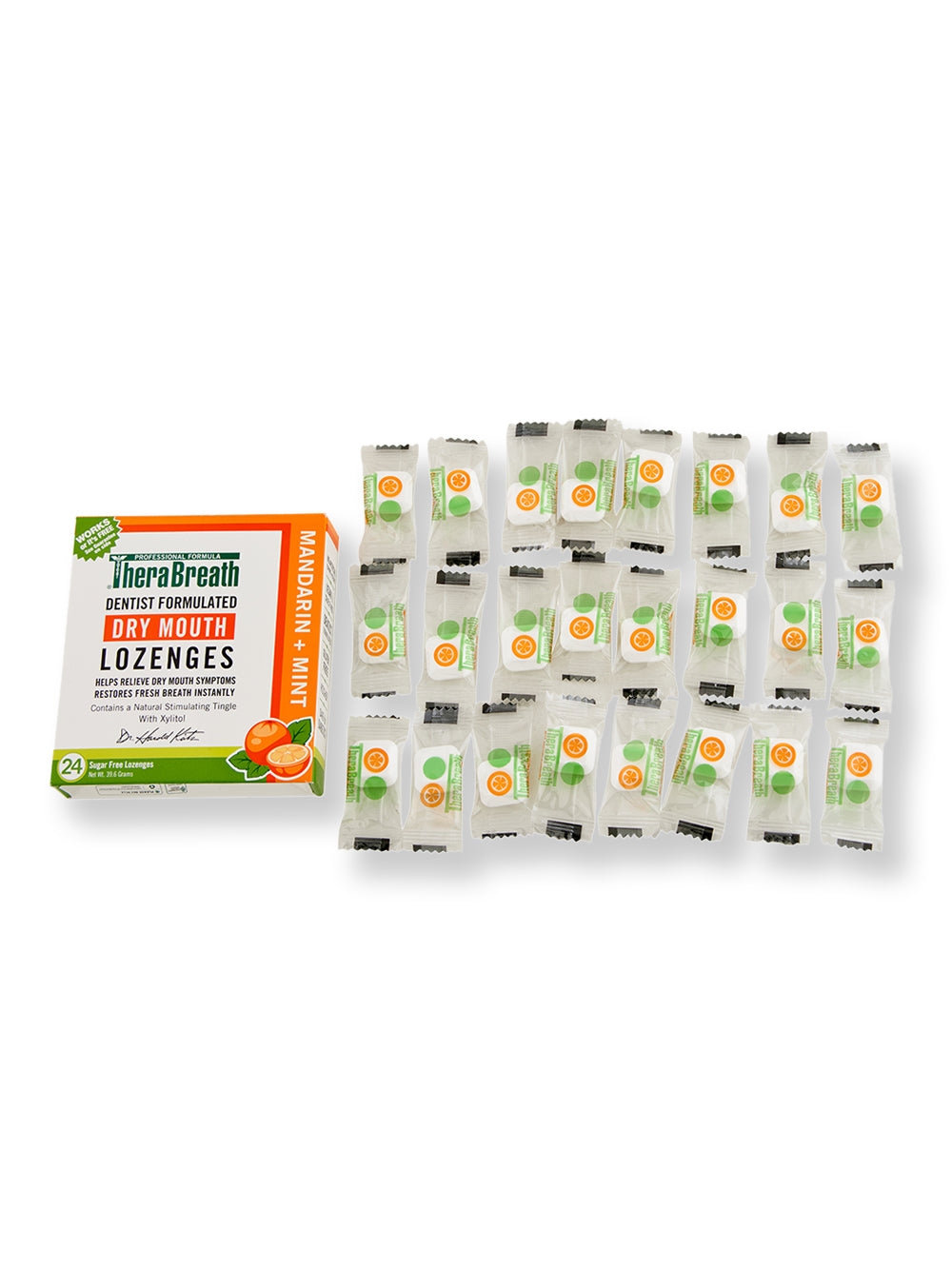 TheraBreath Dry Mouth Lozenges Mandarin Mint 24ct