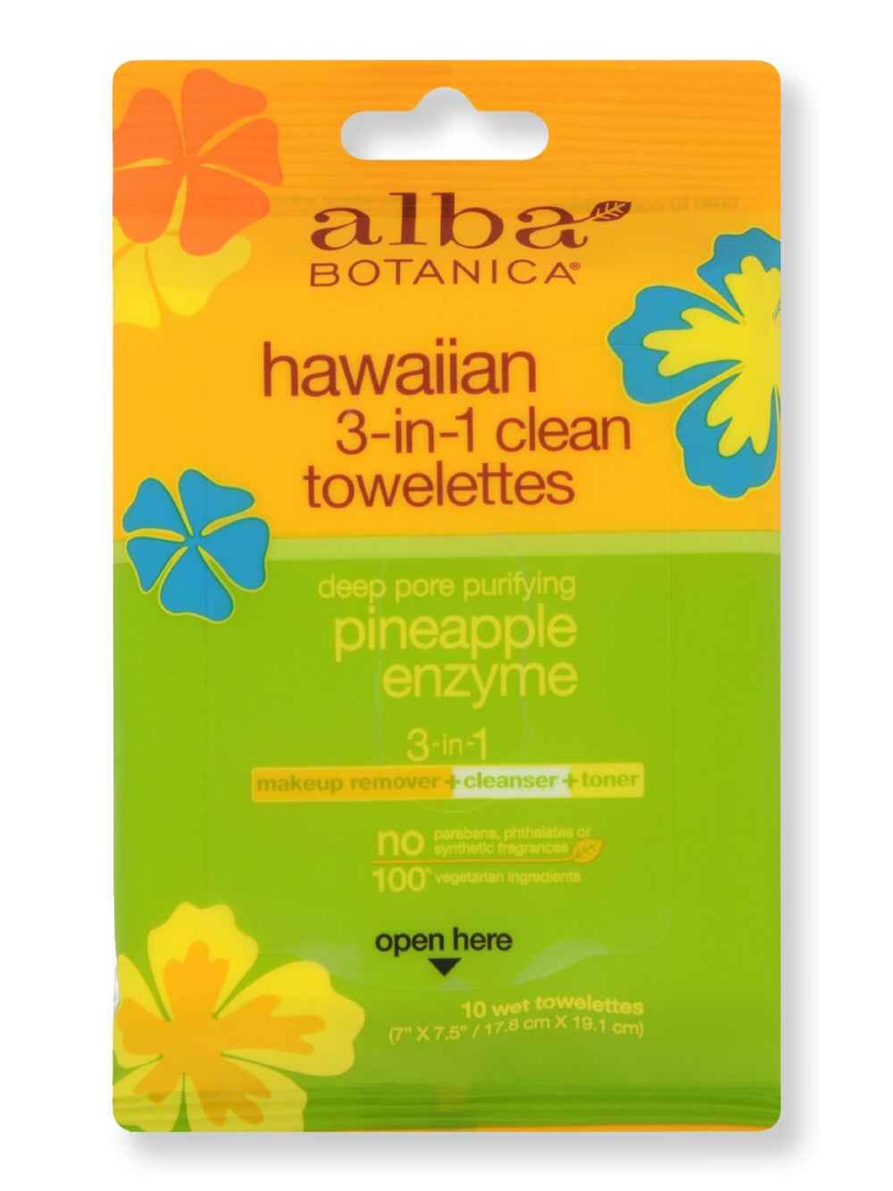 Alba Botanica Alba Botanica 3 in 1 Hawaiian Towelettes 10 Ct Makeup Removers 