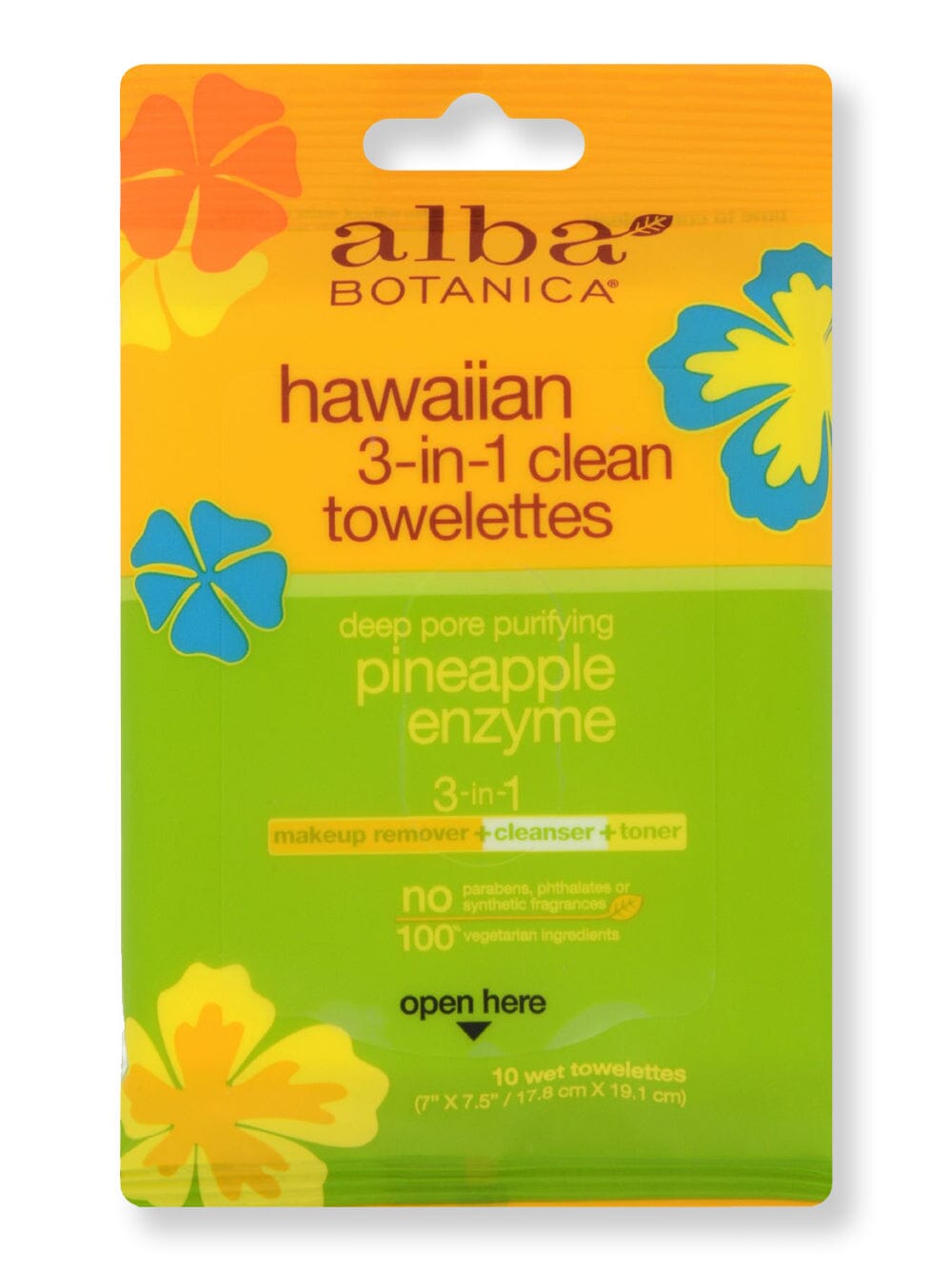 Alba Botanica Alba Botanica 3 in 1 Hawaiian Towelettes Makeup Removers 10 Ct 