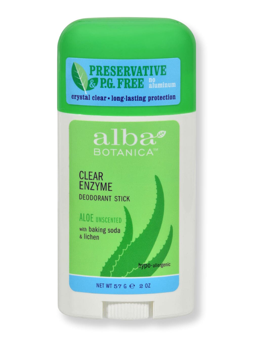 Alba Botanica Alba Botanica Deodorant Clear Enzyme Aloe Unscented Antiperspirants & Deodorants 2 oz 