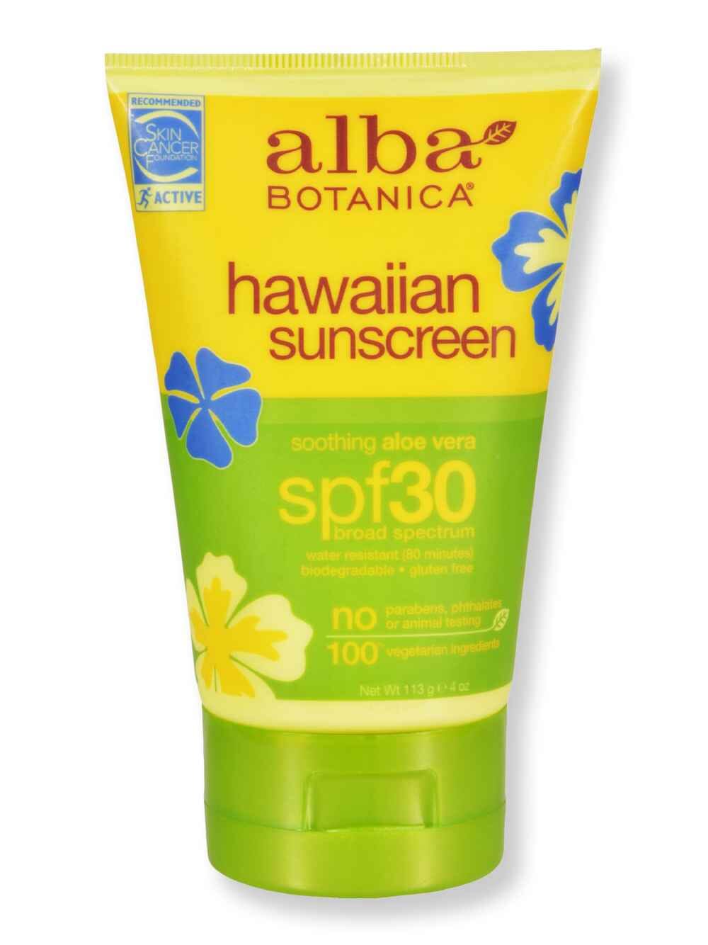Alba Botanica Alba Botanica Hawaiian Aloe Vera Sunblock SPF 30 4 fl oz Body Sunscreens 
