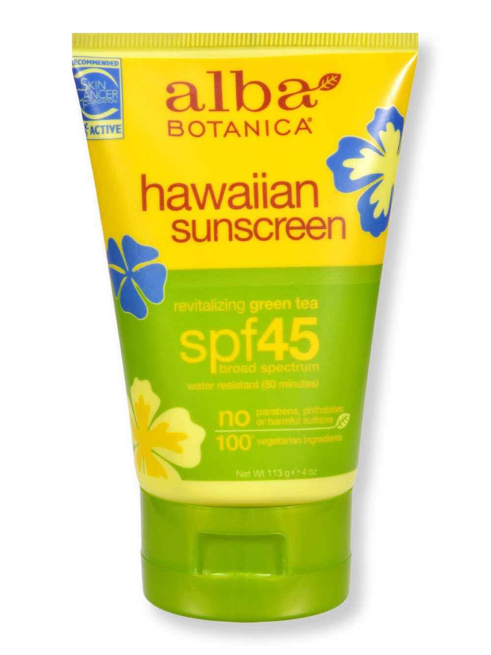 Alba Botanica Alba Botanica Hawaiian Green Tea Sunblock SPF 45 4 fl oz Body Sunscreens 