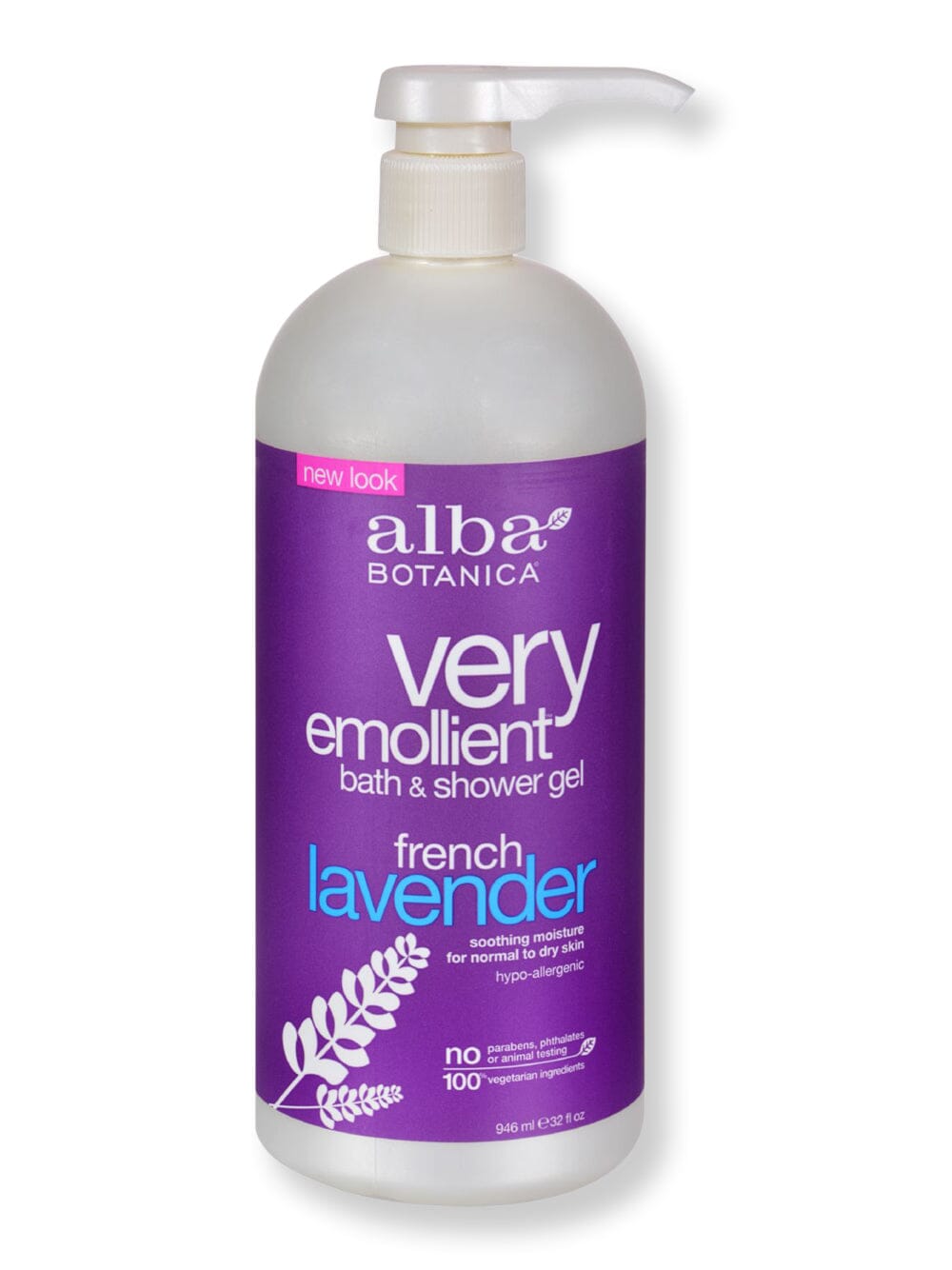 Alba Botanica Alba Botanica Very Emollient Shower Gel French Lavender Shower Gels & Body Washes 32oz 