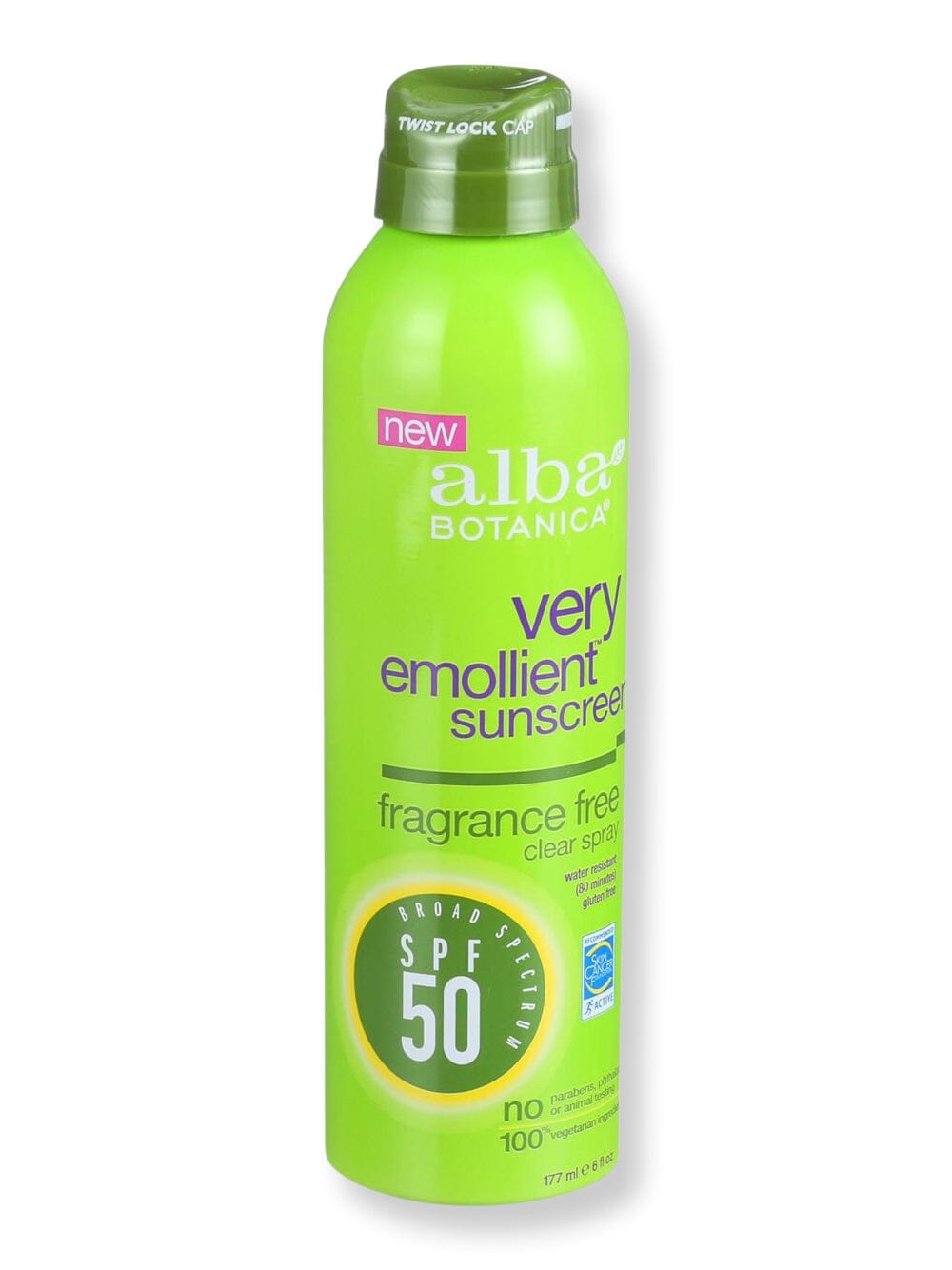 Alba Botanica Alba Botanica Very Emollient Spray SPF50 Fragrance Free Body Sunscreens 6 oz 