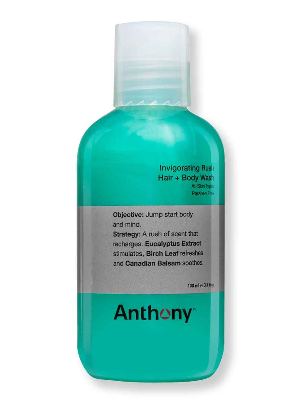 Anthony Anthony Invigorating Rush Hair + Body Wash 3.4 oz 100 ml Shower Gels & Body Washes 