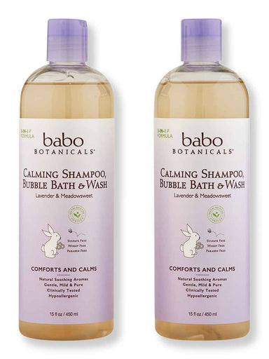 Babo Botanicals Babo Botanicals Calming Shampoo Bubble Bath & Wash 2 Ct 15 oz Baby Shampoos & Washes 