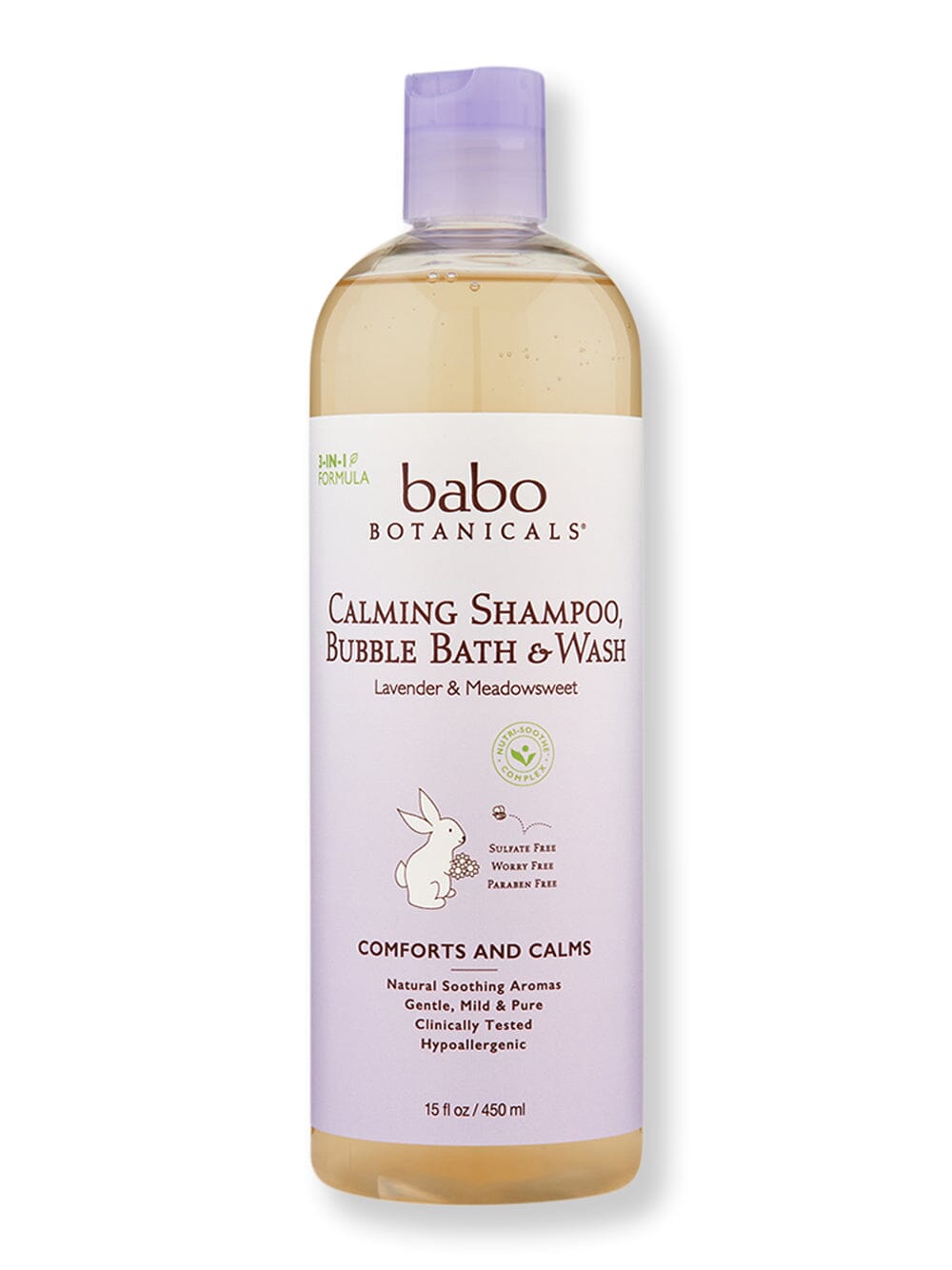 Babo Botanicals Babo Botanicals Calming Shampoo, Bubble Bath & Wash Baby Shampoos & Washes 15 oz 