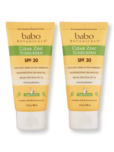 Babo Botanicals Babo Botanicals Clear Zinc Sunscreen Lotion SPF 30 Fragrance Free 2 Ct 3 oz Body Sunscreens 