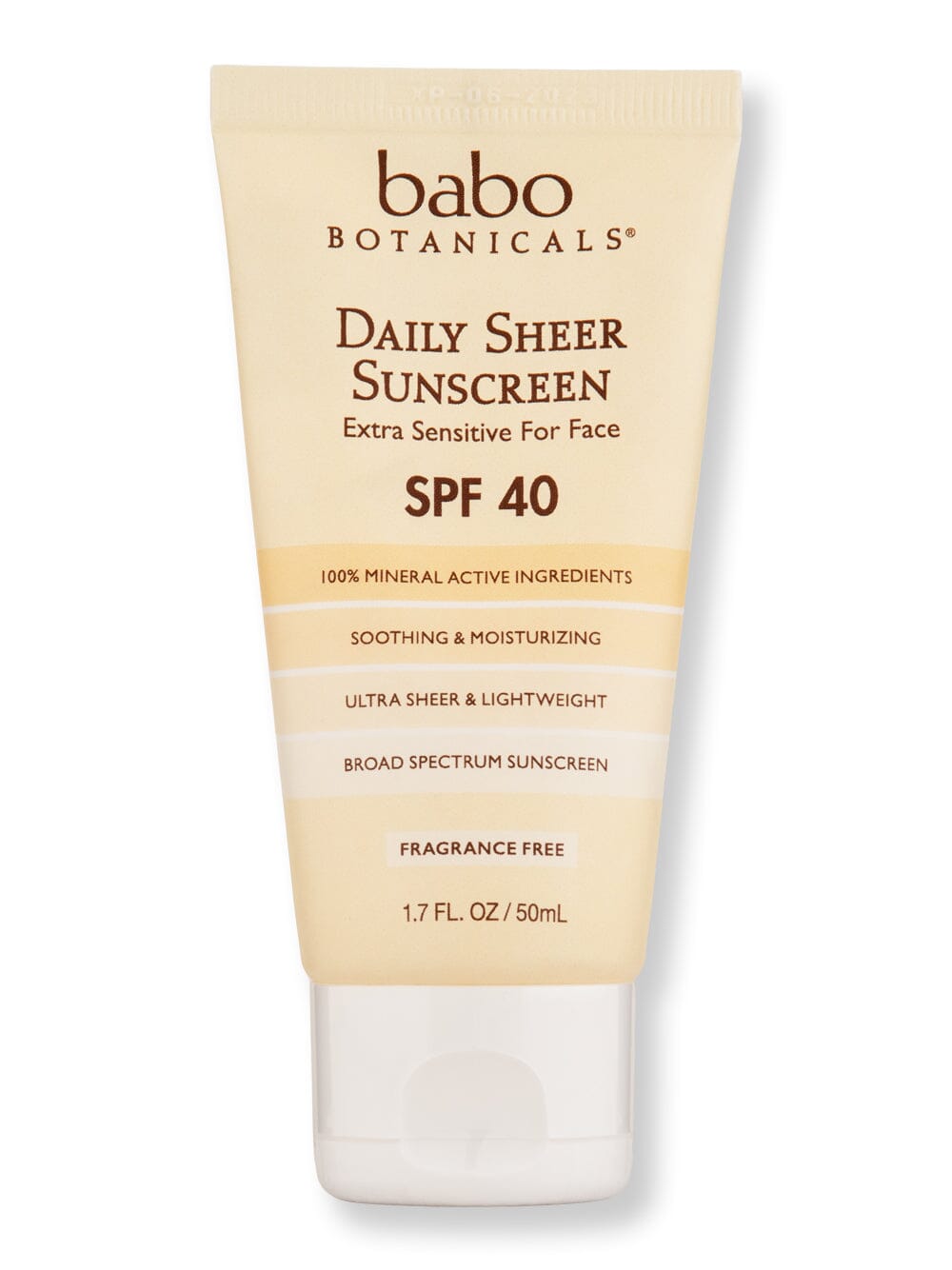 Babo Botanicals Babo Botanicals Daily Sheer Facial Sunscreen SPF 40 Fragrance Free 1.7 oz Body Sunscreens 