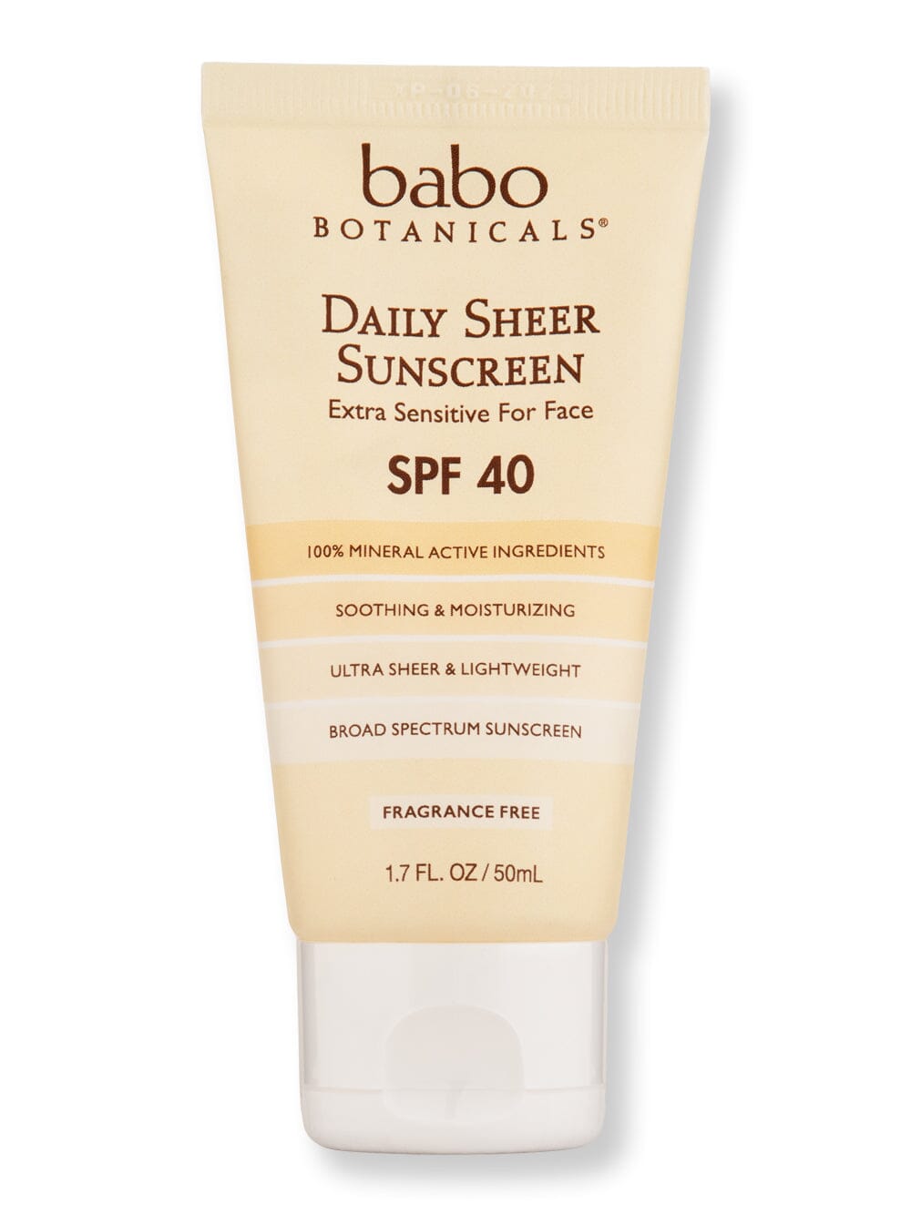 Babo Botanicals Babo Botanicals Daily Sheer Facial Sunscreen SPF 40 Fragrance Free Body Sunscreens 1.7 oz 
