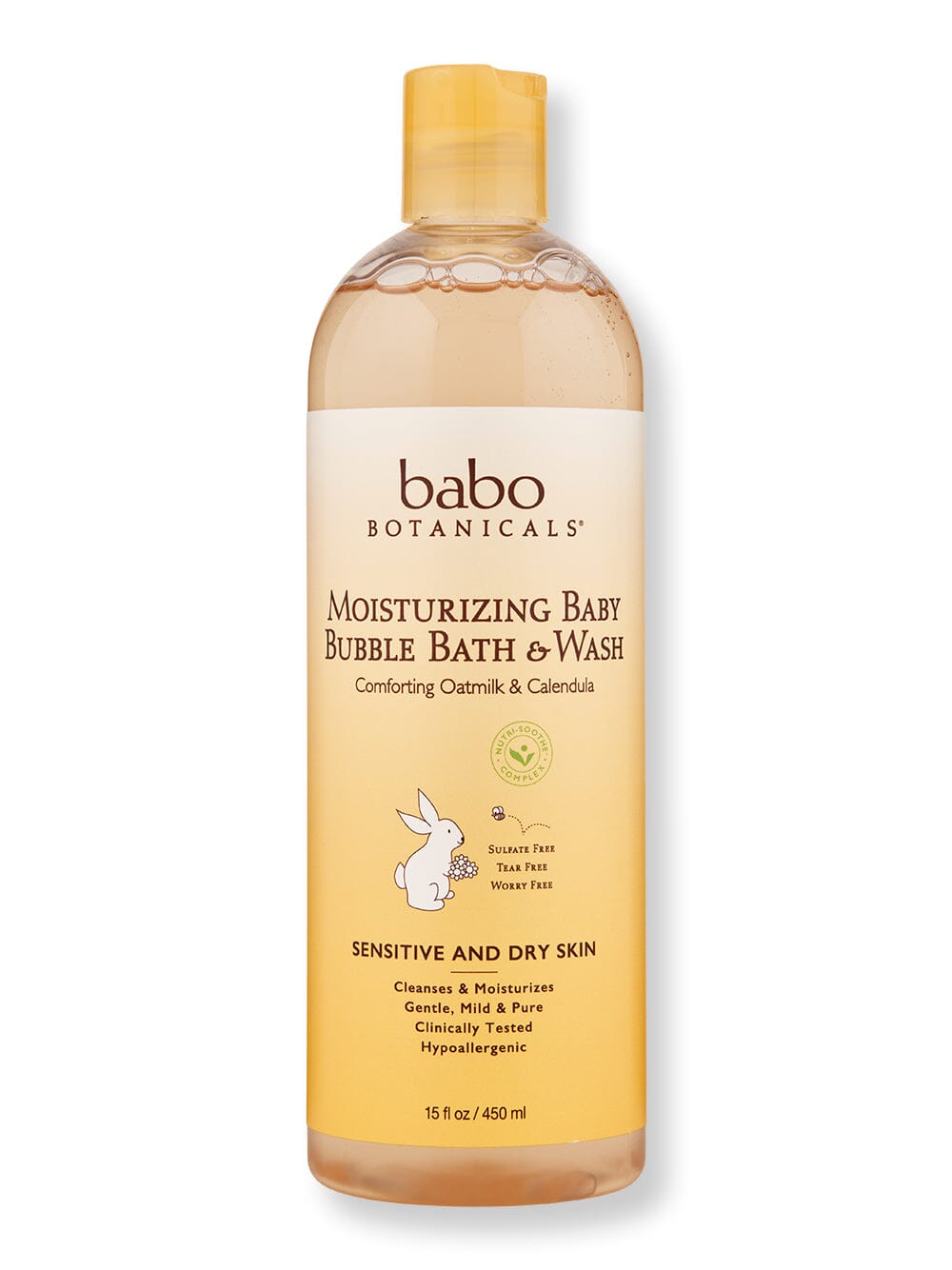Babo Botanicals Babo Botanicals Moisturizing Baby Bubble Bath & Wash Baby Shampoos & Washes 15 oz 