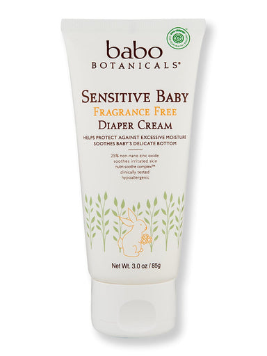 Babo Botanicals Babo Botanicals Sensitive Baby Fragrance Free Zinc Diaper Cream 3 oz Baby Skin Care 