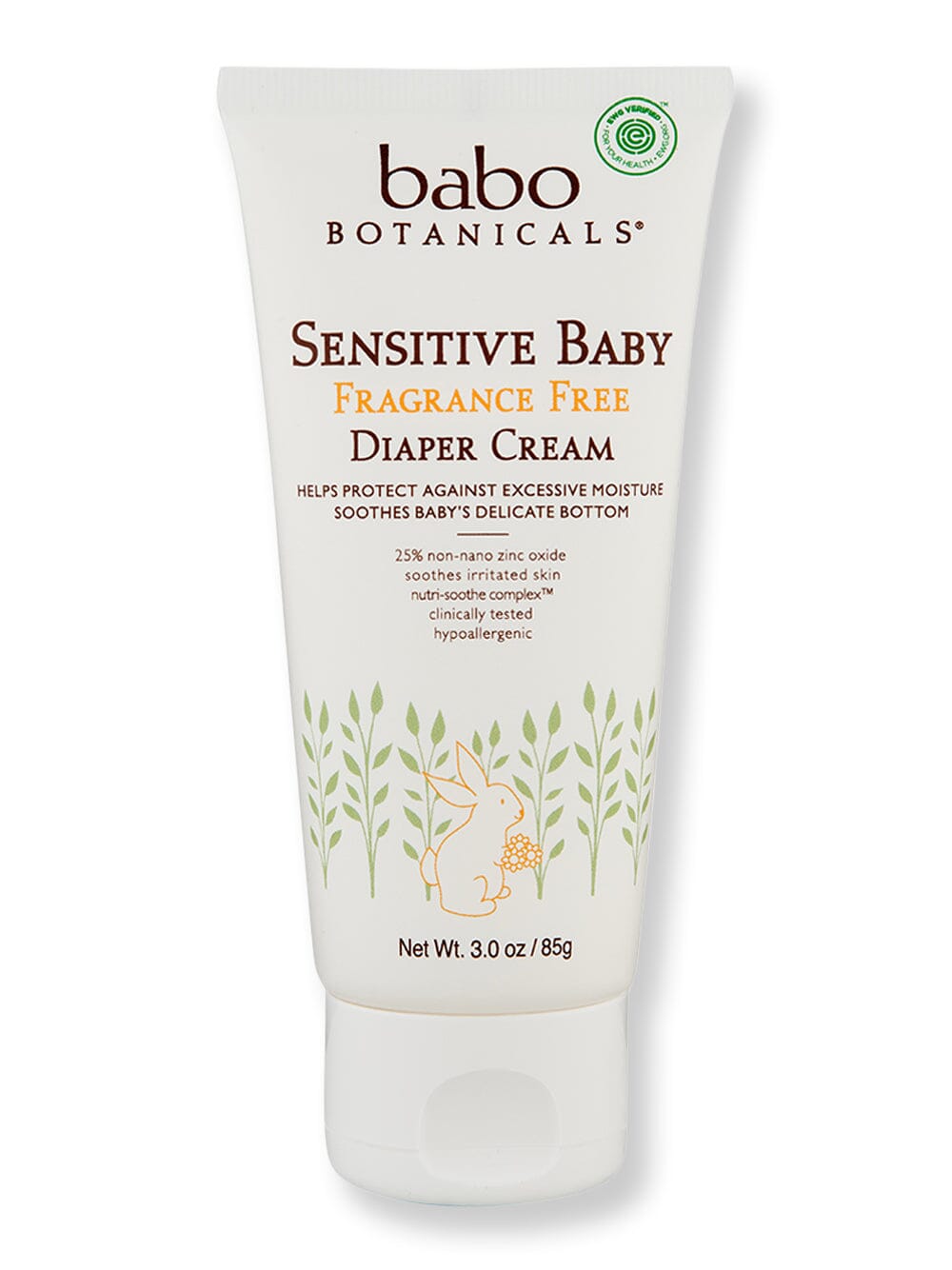 Babo Botanicals Babo Botanicals Sensitive Baby Fragrance Free Zinc Diaper Cream Baby Skin Care 3 oz 