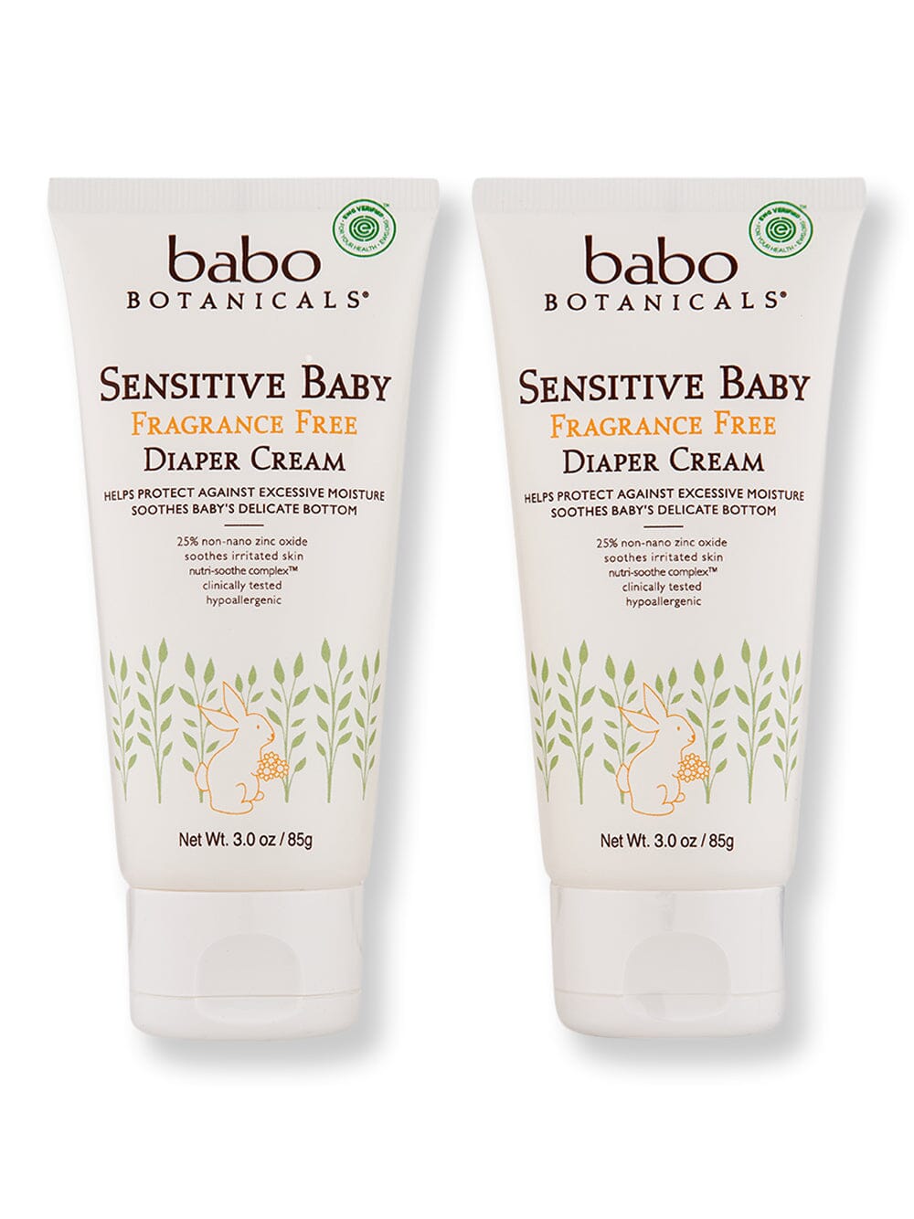 Babo Botanicals Babo Botanicals Sensitive Baby Zinc Diaper Cream Fragrance Free 2 Ct 3 oz Baby Skin Care 