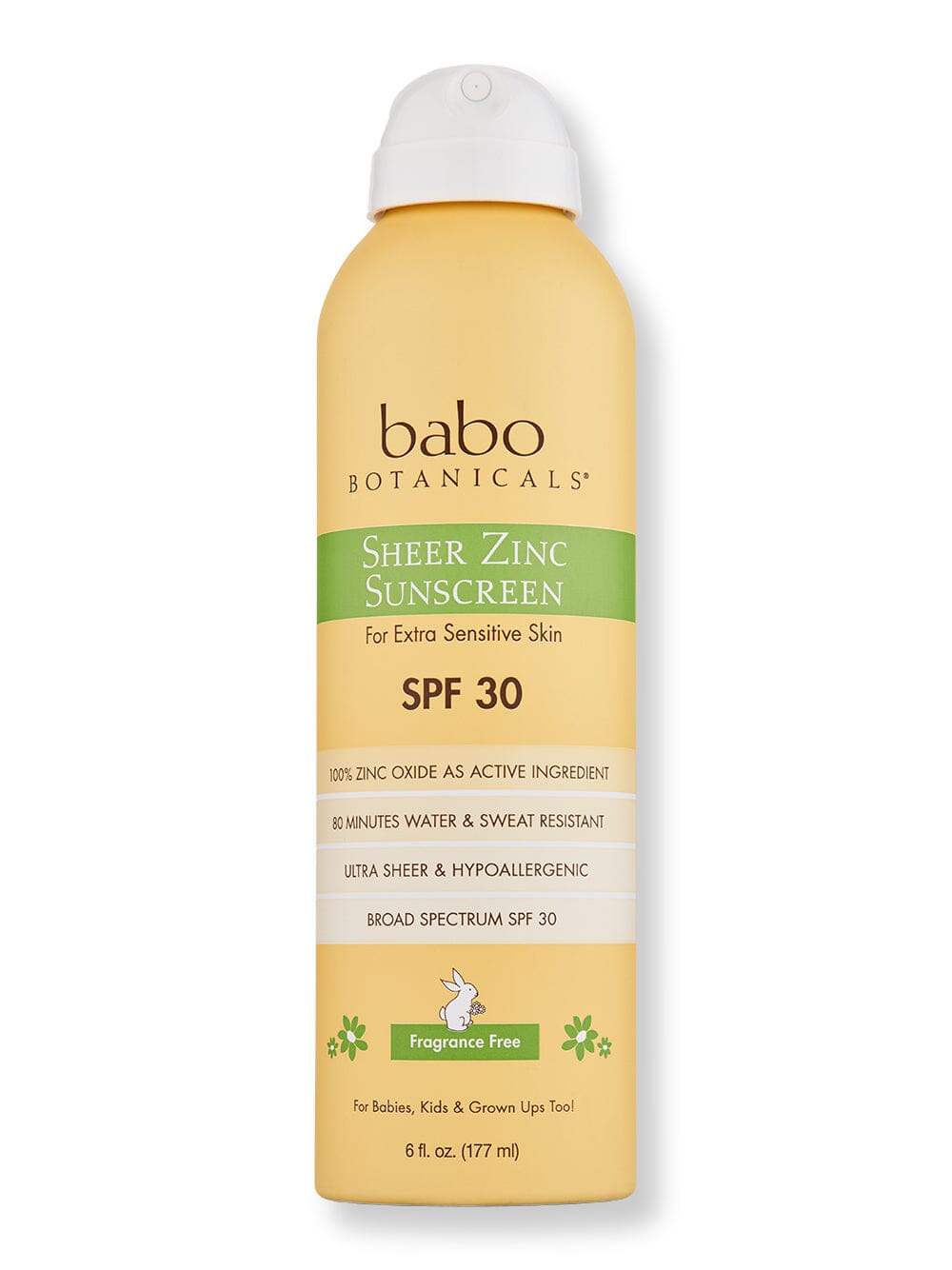 Babo Botanicals Babo Botanicals Sheer Zinc Continuous Spray Sunscreen SPF 30 Body Sunscreens 6 oz 
