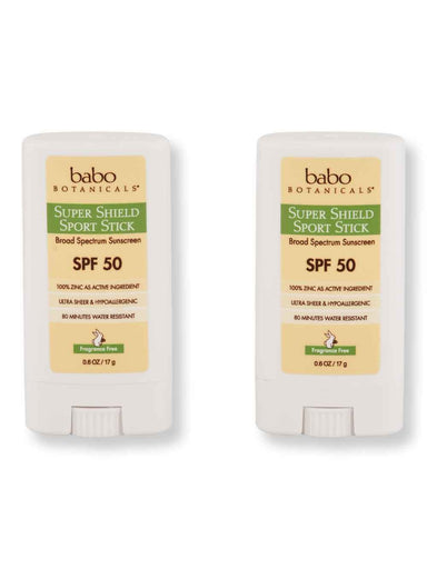 Babo Botanicals Babo Botanicals Super Shield Sport Stick Sunscreen SPF 50 2 Ct .6 oz Body Sunscreens 