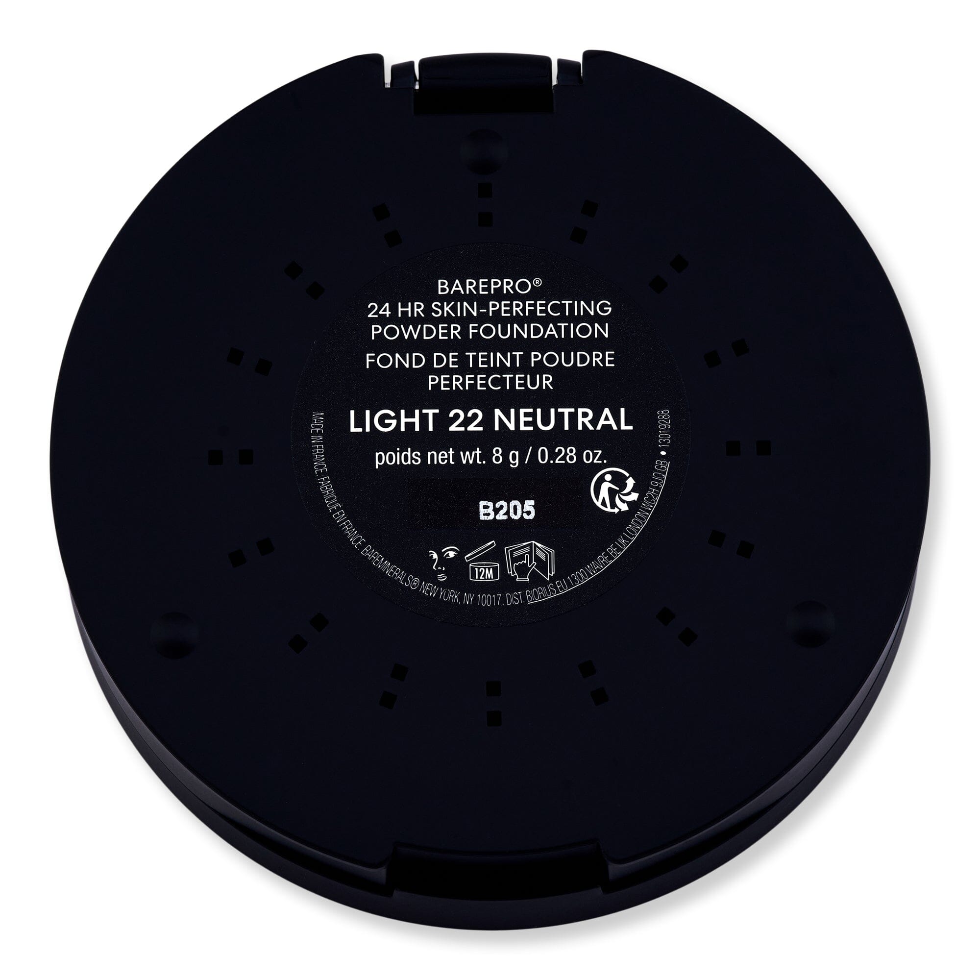 Bareminerals Bareminerals BarePro 24HR Skin-Perfecting Powder Foundation 0.28 oz 8 g Light 22 Neutral Tinted Moisturizers & Foundations 