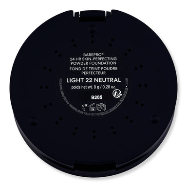 Bareminerals Bareminerals BarePro 24HR Skin-Perfecting Powder Foundation 0.28 oz 8 g Light 22 Neutral Tinted Moisturizers & Foundations 