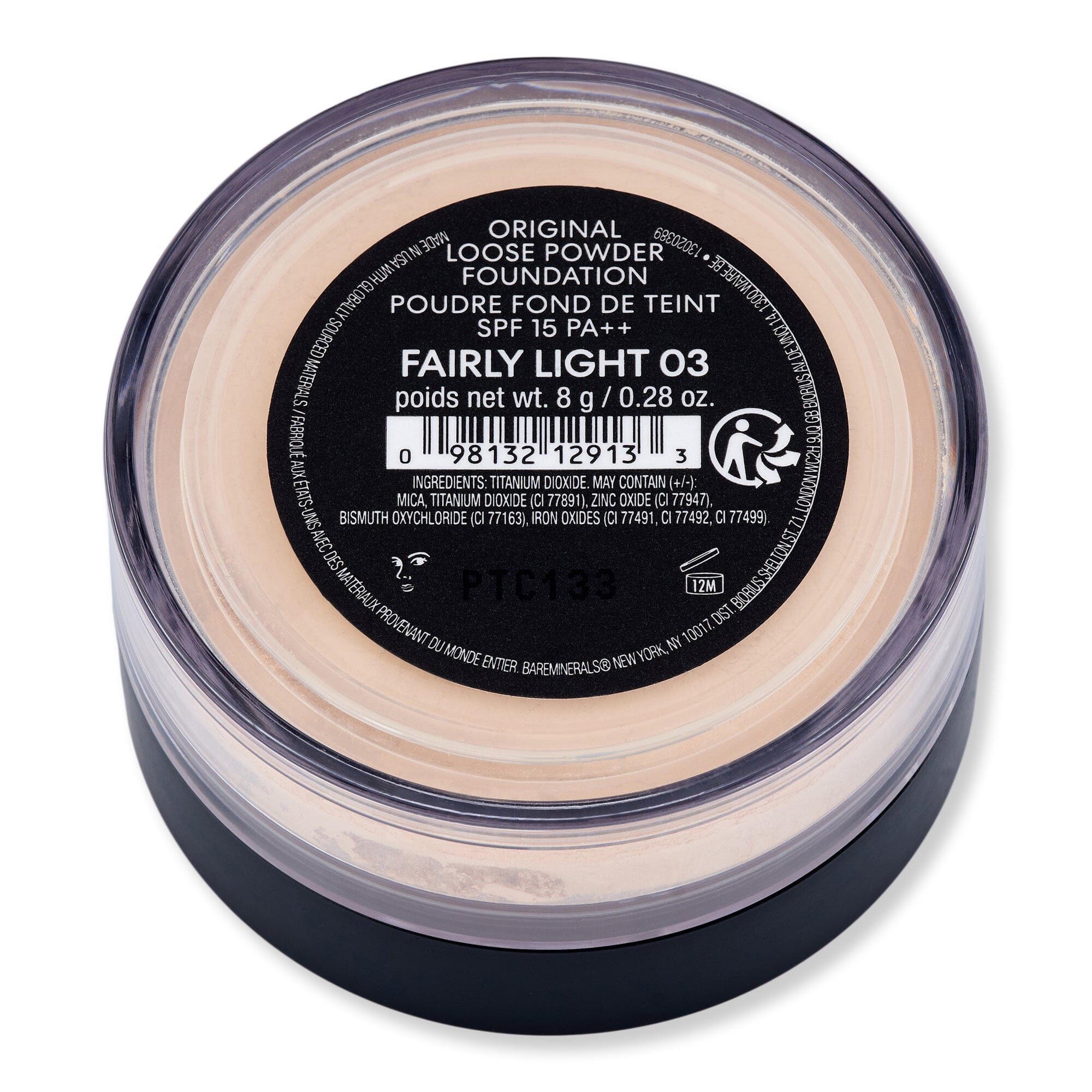 Bareminerals Bareminerals Original Loose Powder Foundation SPF 15 0.28 oz 8 g Fairly Light 03 Tinted Moisturizers & Foundations 