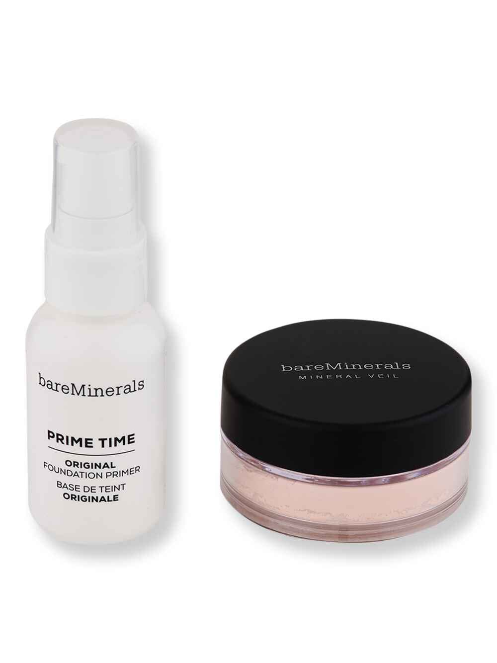 Bareminerals Bareminerals Prime Time Original Foundation Primer for Face 1 oz & Mineral Veil Finishing Powder Original SPF25 0.21 oz Face Primers 