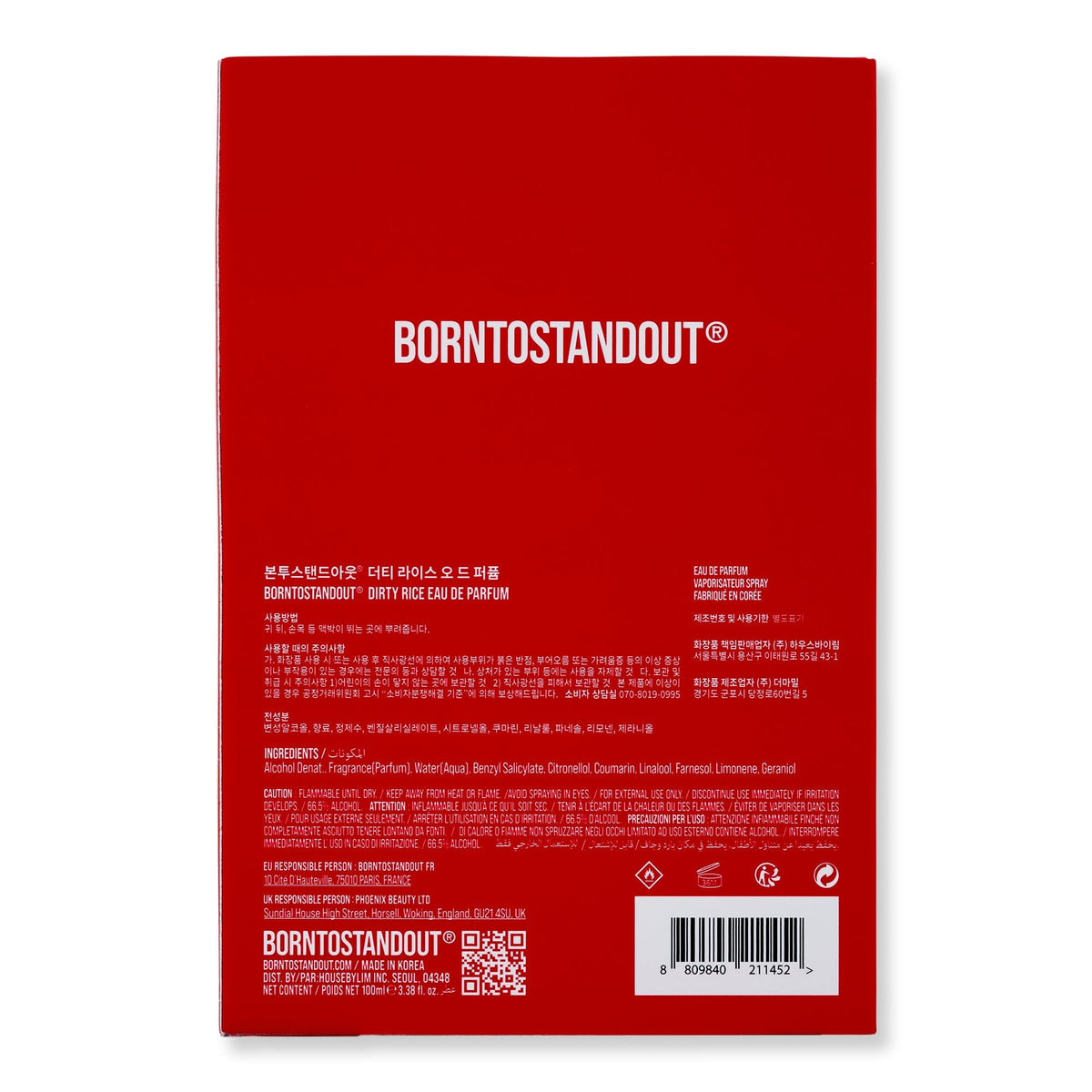 BORNTOSTANDOUT BORNTOSTANDOUT Dirty Rice Eau de Parfum Perfume 