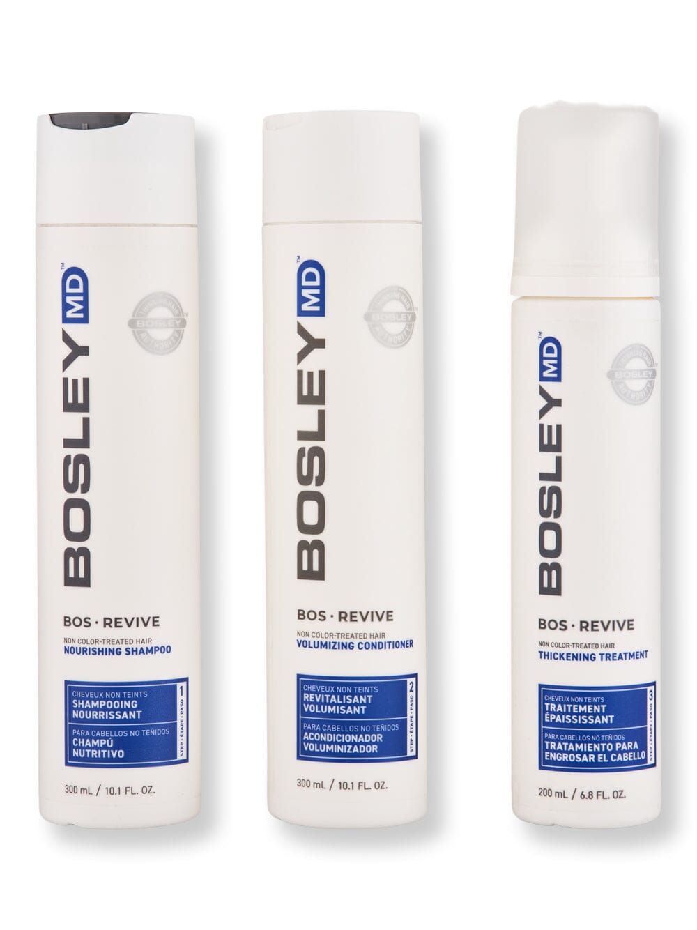 Bosley Bosley BosRevive Shampoo & Conditioner 10.1 oz + Treatment 6.8 oz For Non Color-Treated Hair Hair Care Value Sets 