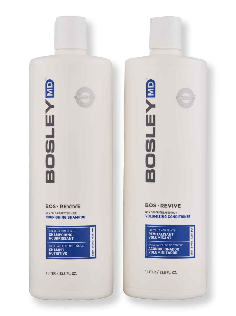 Bosley Bosley BosRevive Shampoo & Conditioner For Non Color-Treated Hair 33.8 oz Hair Care Value Sets 