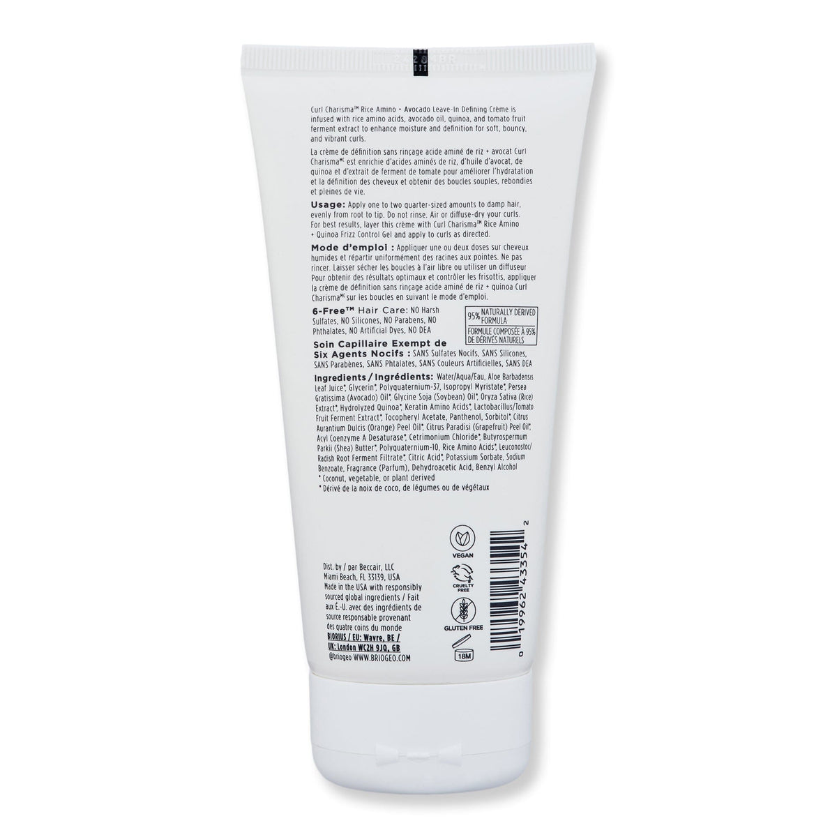 Briogeo Briogeo Curl Charisma Rice Amino + Avocado Leave-In Defining Creme Styling Treatments 