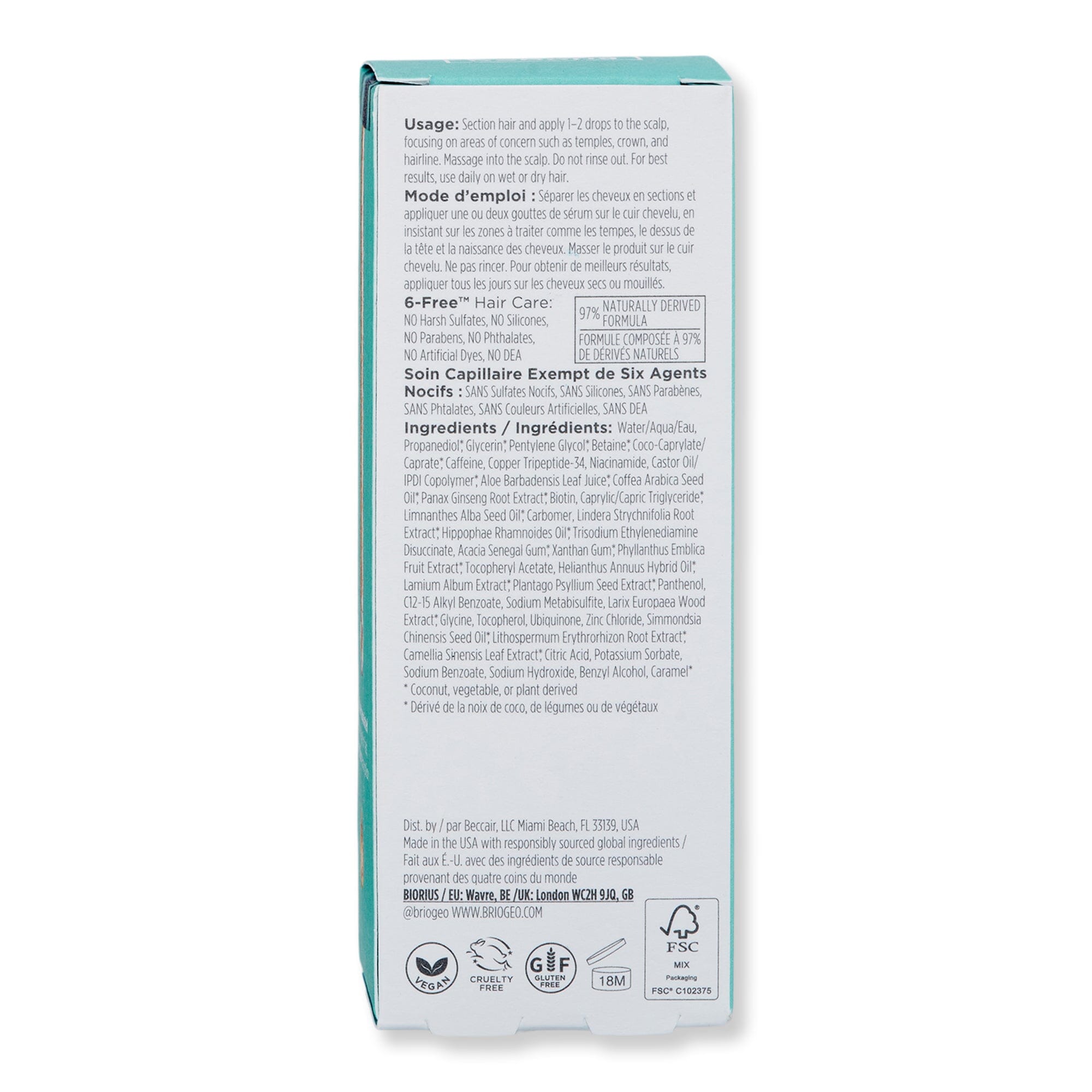 Briogeo Briogeo Destined For Density MegaStrength+ Caffeine + Biotin Peptide Density Serum 1.5 fl oz 45 ml Hair & Scalp Repair 