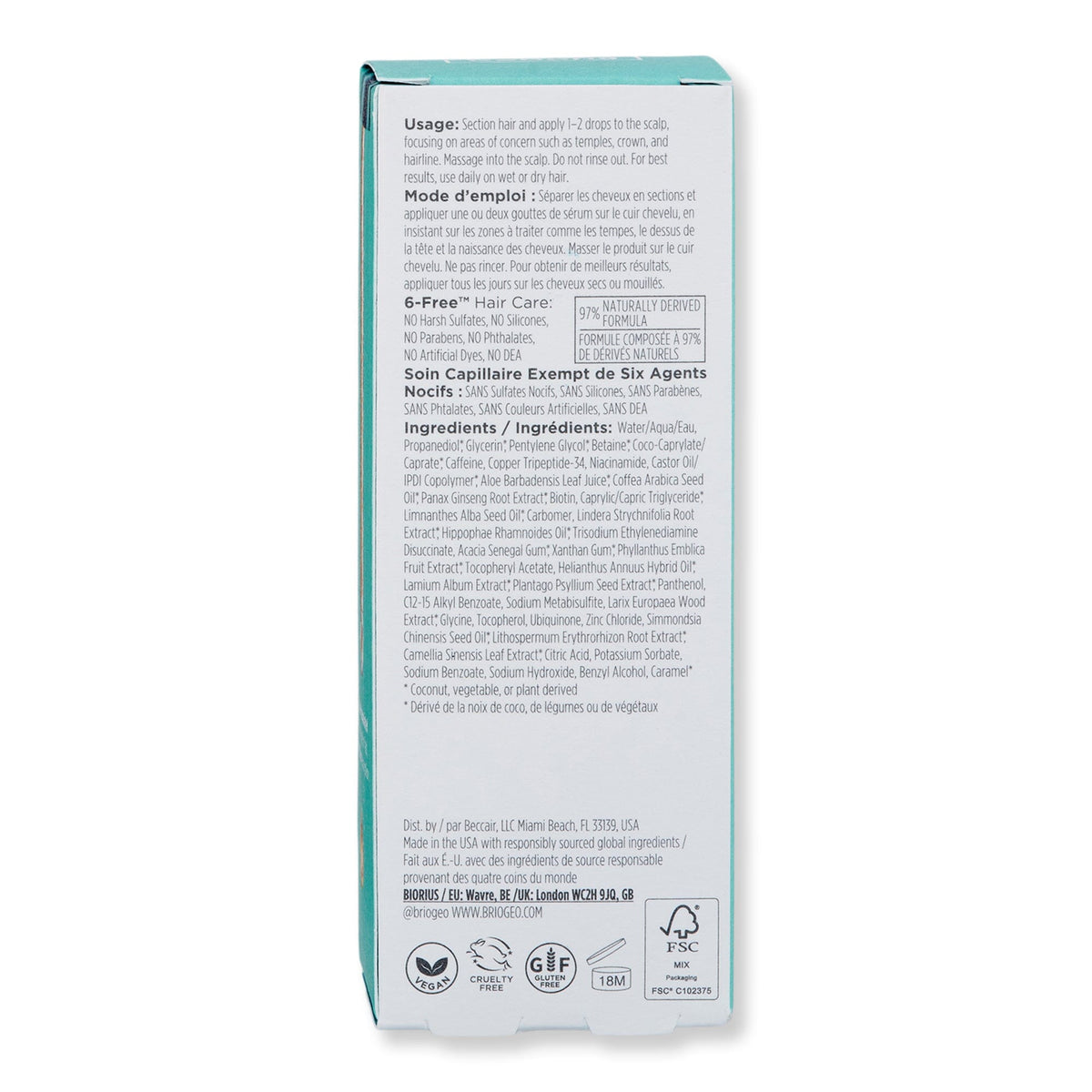 Briogeo Briogeo Destined For Density MegaStrength+ Caffeine + Biotin Peptide Density Serum Hair & Scalp Repair 
