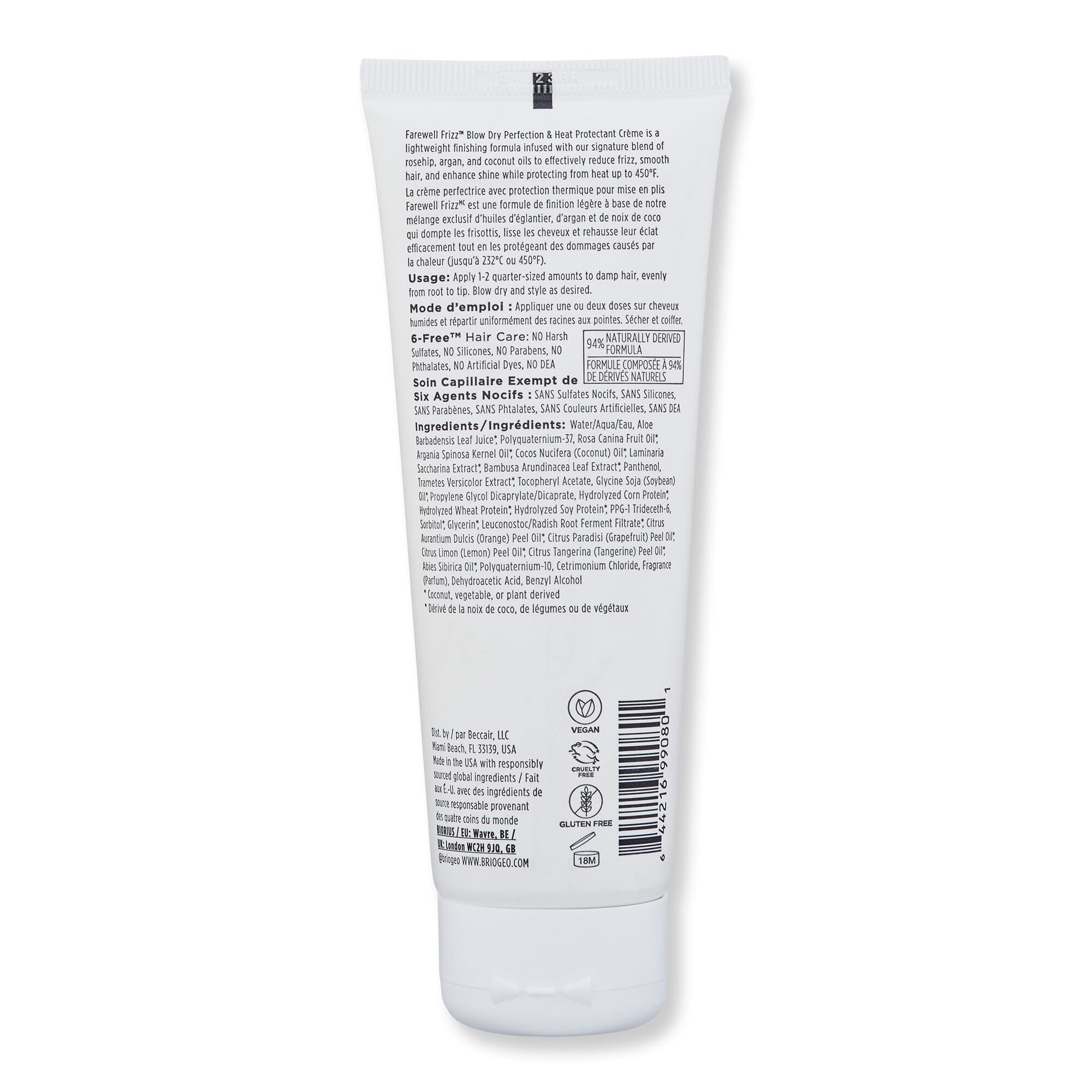 Briogeo Briogeo Farewell Frizz Blow Dry Perfection & Heat Protectant Creme 4 oz Styling Treatments 