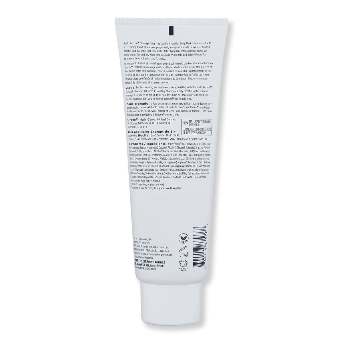 Briogeo Briogeo Scalp Revival Charcoal + Tea Tree Cooling Hydration Scalp Mask 6 oz 177 ml Hair Masques 
