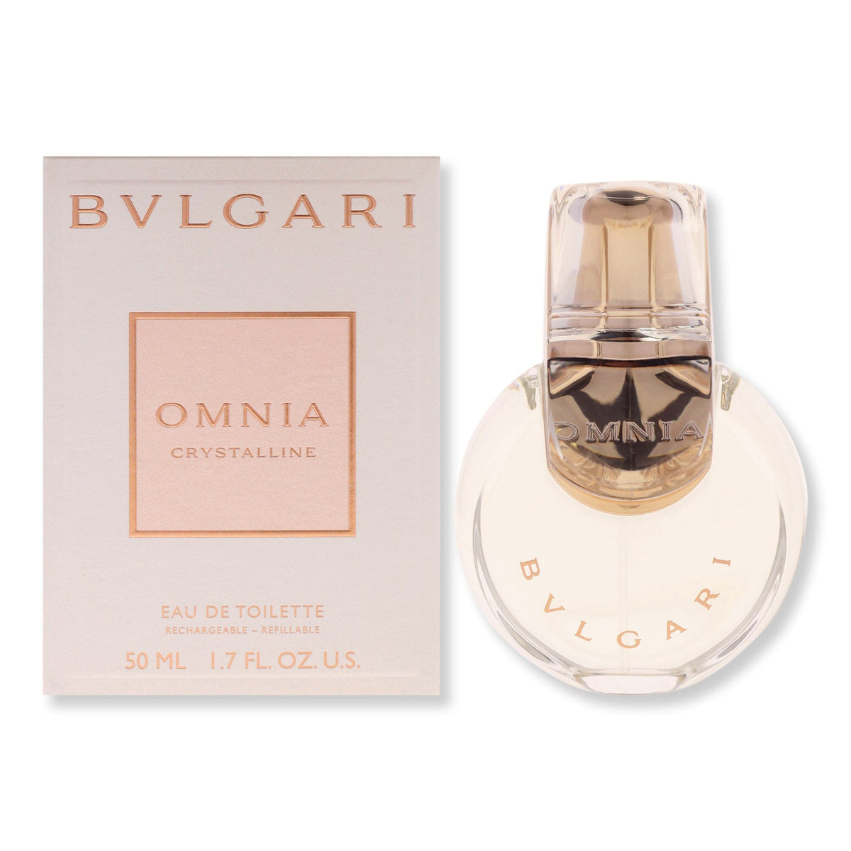 Bvlgari Bvlgari Omnia Crystalline Eau De Toilette Perfume Refillable 1.7 oz 