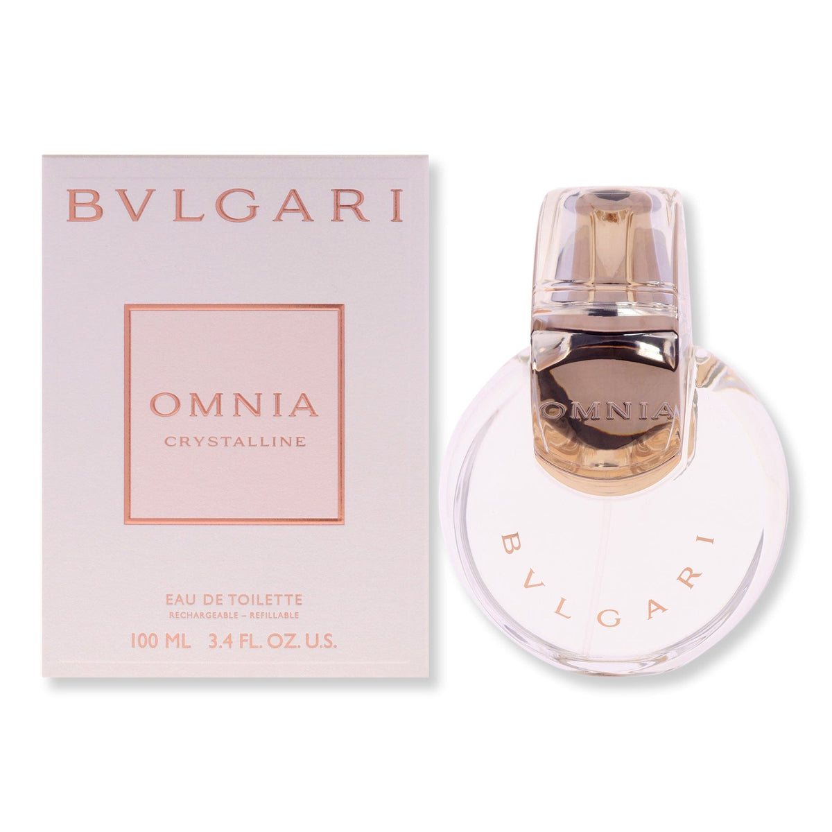 Bvlgari Bvlgari Omnia Crystalline Eau De Toilette Perfume Refillable 3.4 oz 