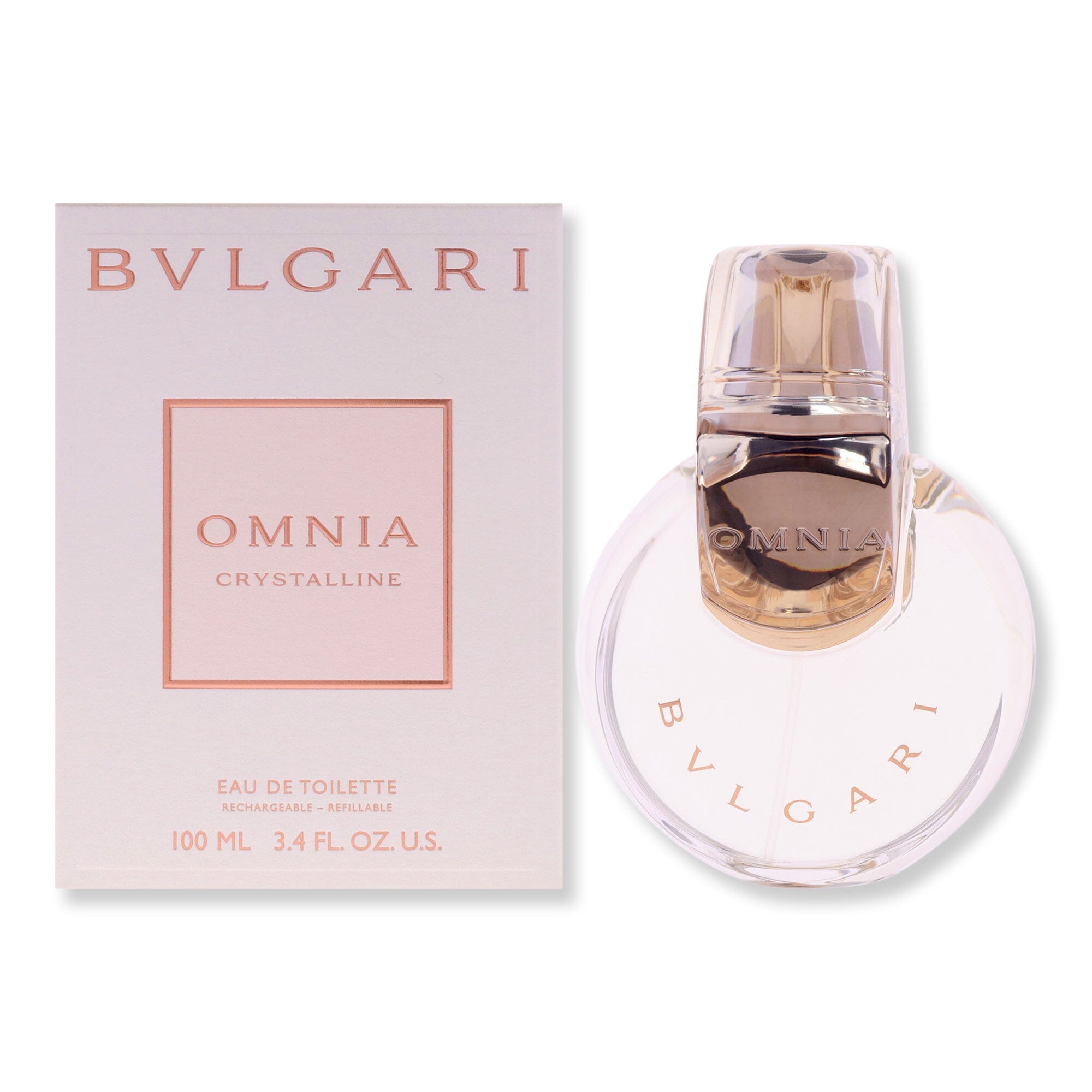 Bvlgari Bvlgari Omnia Crystalline Eau De Toilette Perfume Refillable 3.4 oz 