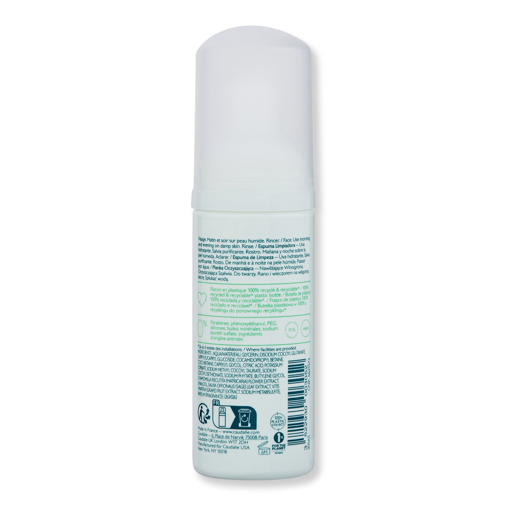 Caudalie Caudalie Vinoclean Instant Foaming Cleanser 1.6 oz 50 ml Face Cleansers 