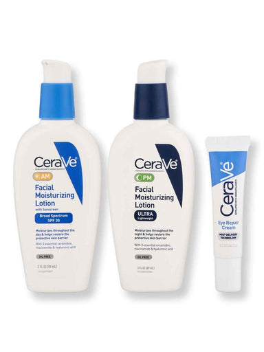 CeraVe CeraVe Facial Moisturizing Lotion AM 3oz, Facial Moisturizing Lotion PM 3oz, & Eye Repair Cream 0.5oz Skin Care Kits 