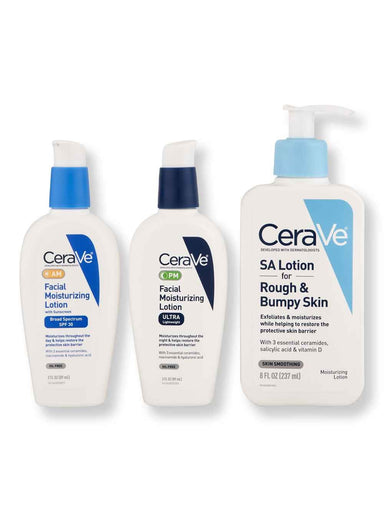 CeraVe CeraVe Facial Moisturizing Lotion AM 3oz, Facial Moisturizing Lotion PM 3oz, & SA Renewing Lotion 8oz Skin Care Kits 