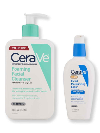 CeraVe CeraVe Foaming Facial Cleanser 16 oz & Facial Moisturizing Lotion AM 3 oz Skin Care Kits 