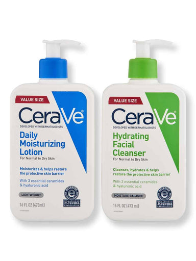CeraVe CeraVe Hydrating Cleanser 16 oz & Moisturizing Lotion 16 oz Skin Care Kits 