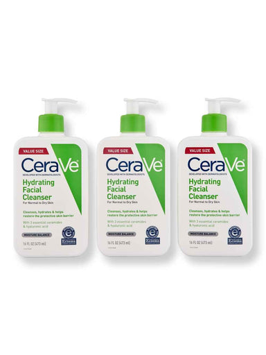 CeraVe CeraVe Hydrating Cleanser 3 Ct 16 oz Face Cleansers 