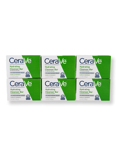 CeraVe CeraVe Hydrating Cleansing Bar 6 Ct 4.5 oz Bar Soaps 